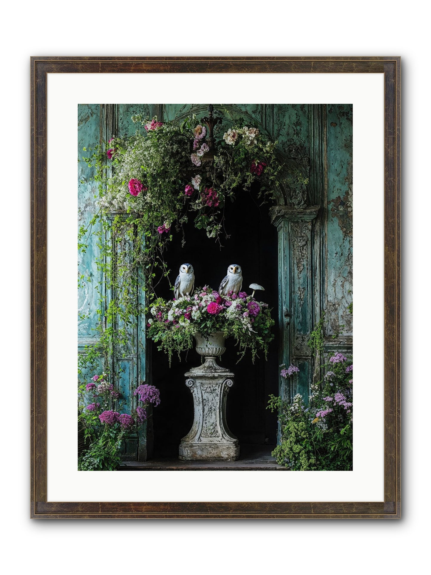 Midnight Conservatory Framed Print - Slimwoods Black/Gold 18x24