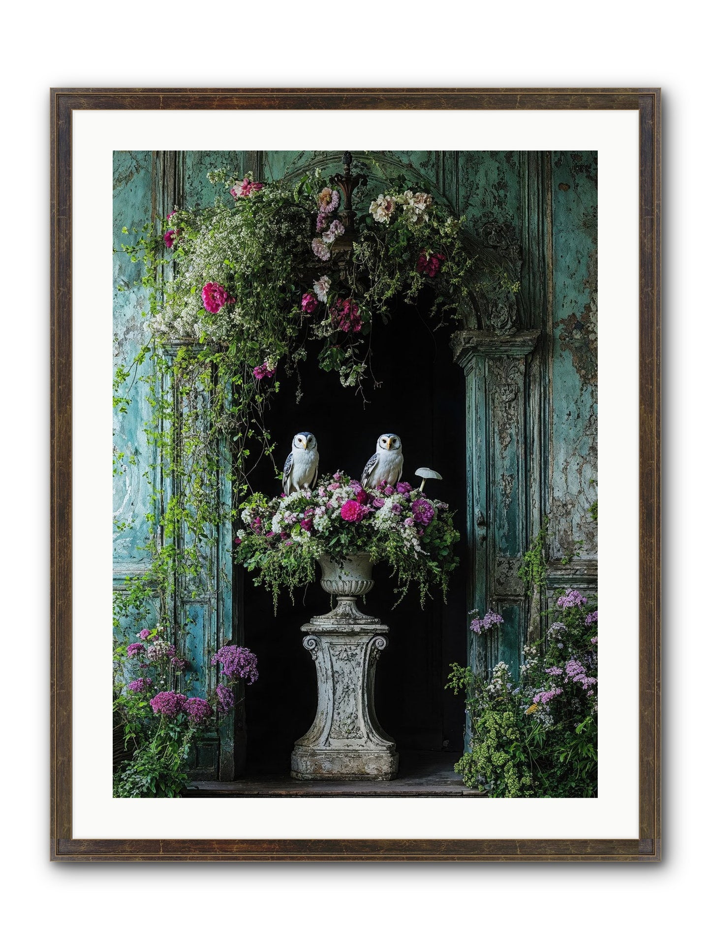 Midnight Conservatory Framed Print - Slimwoods Black/Gold 24x32