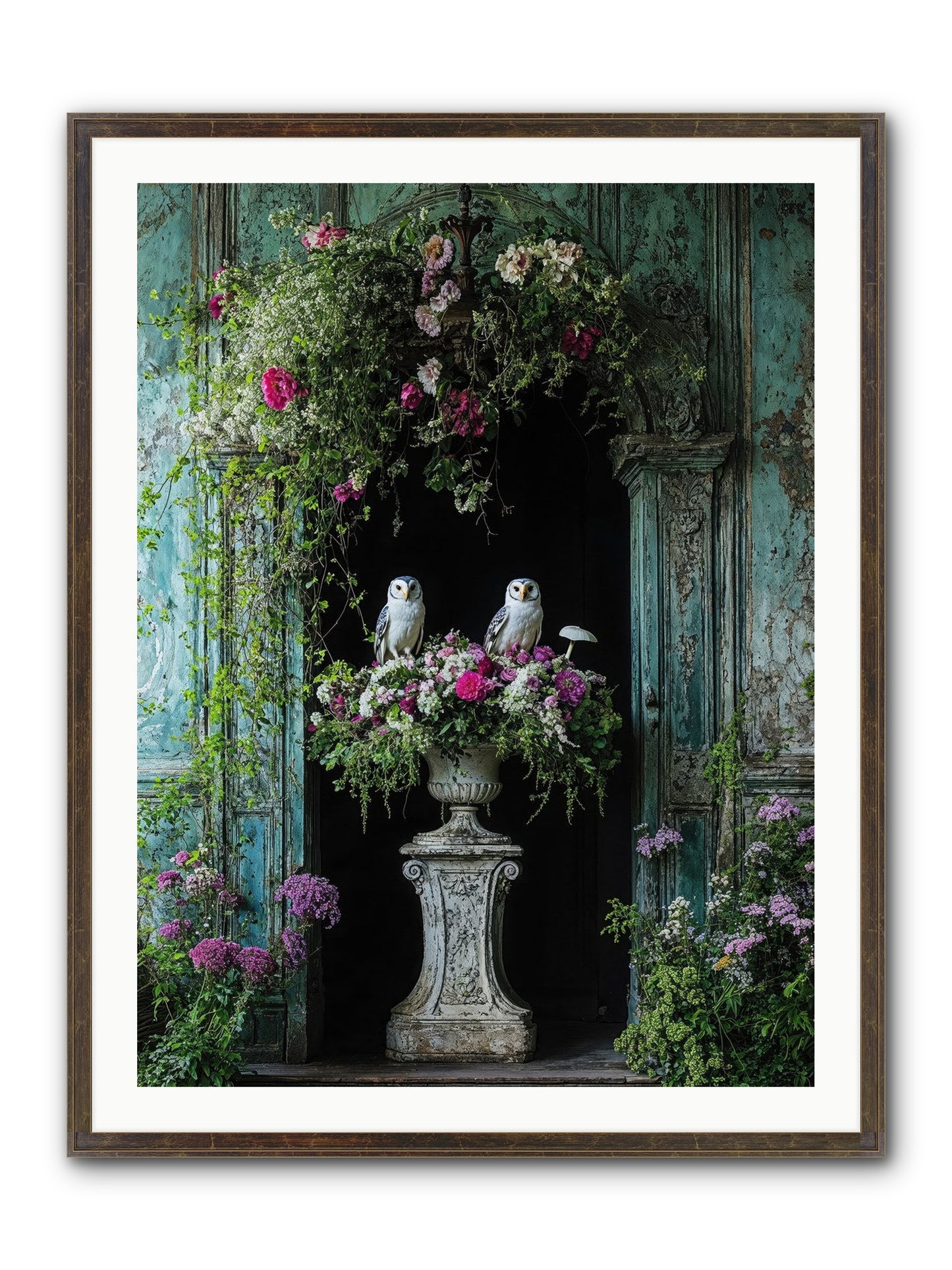Midnight Conservatory Framed Print - Slimwoods Black/Gold 30x40