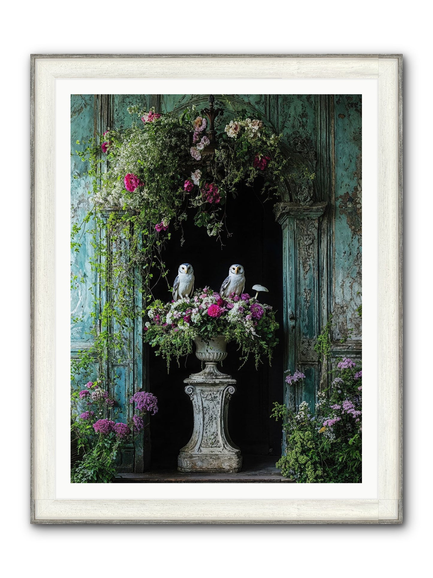 Midnight Conservatory Framed Print - Driftwood White 36x48