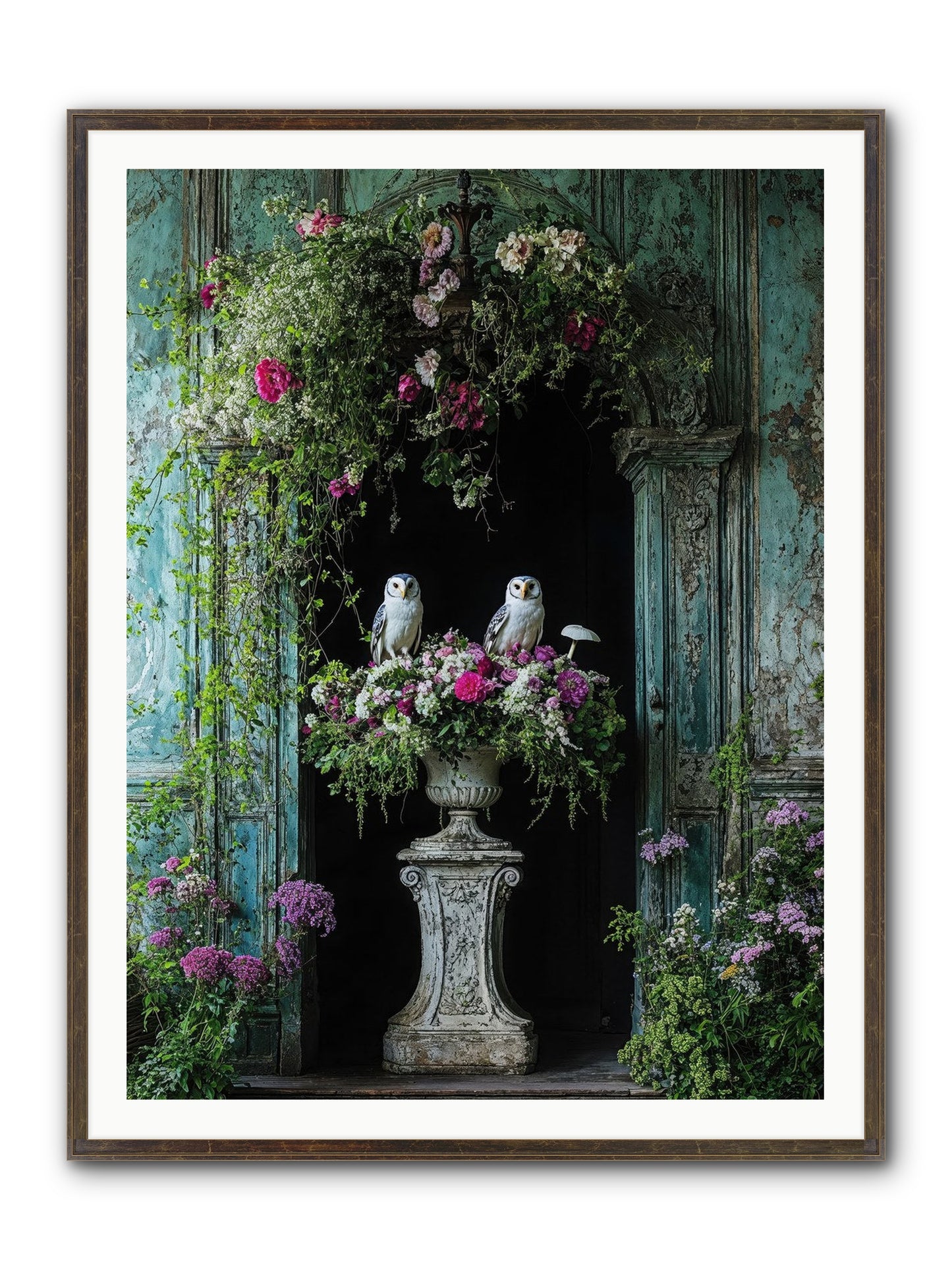 Midnight Conservatory Framed Print - Slimwoods Black/Gold 36x48
