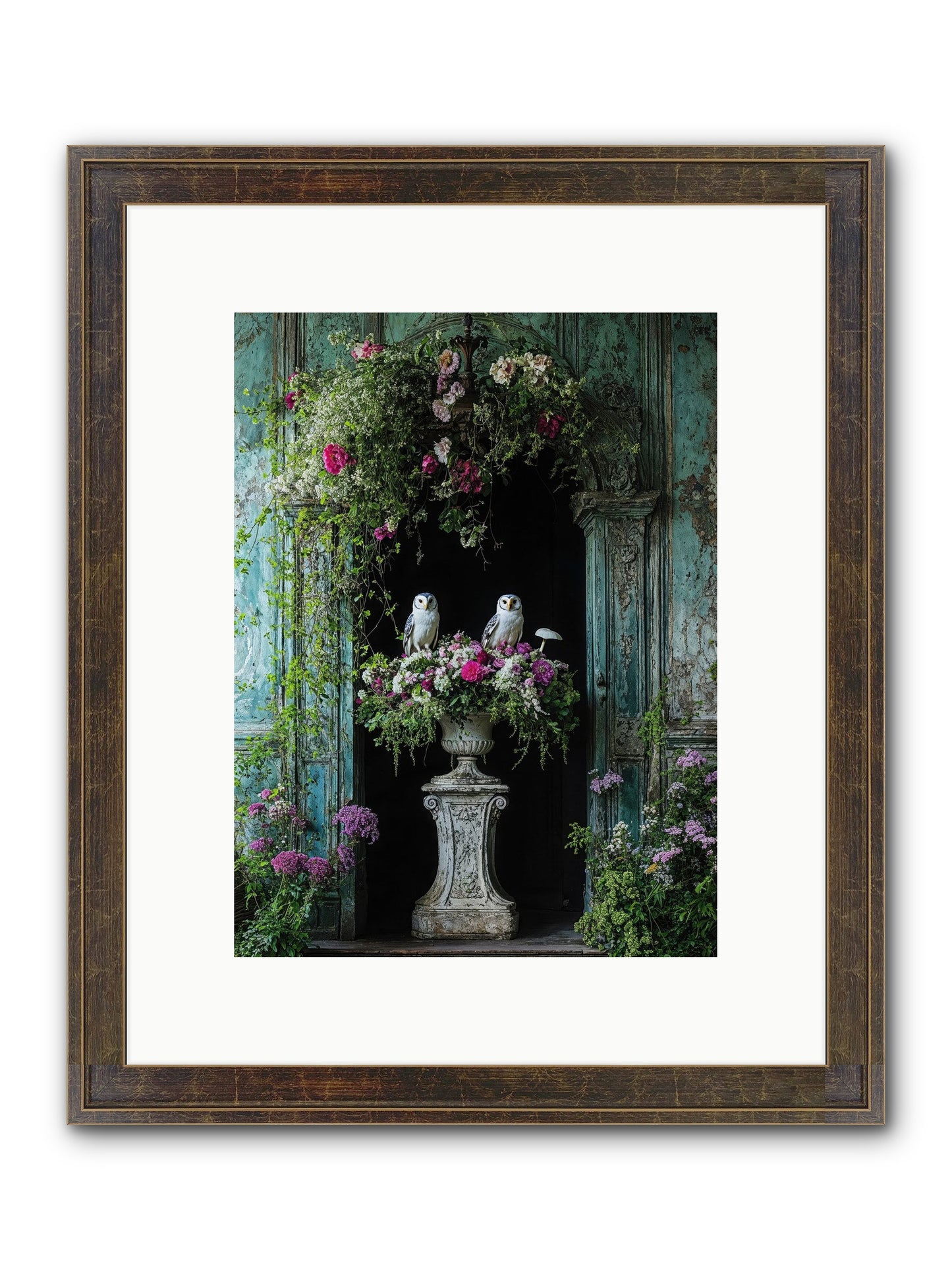 Midnight Conservatory Framed Print - Slimwoods Black/Gold 9x12
