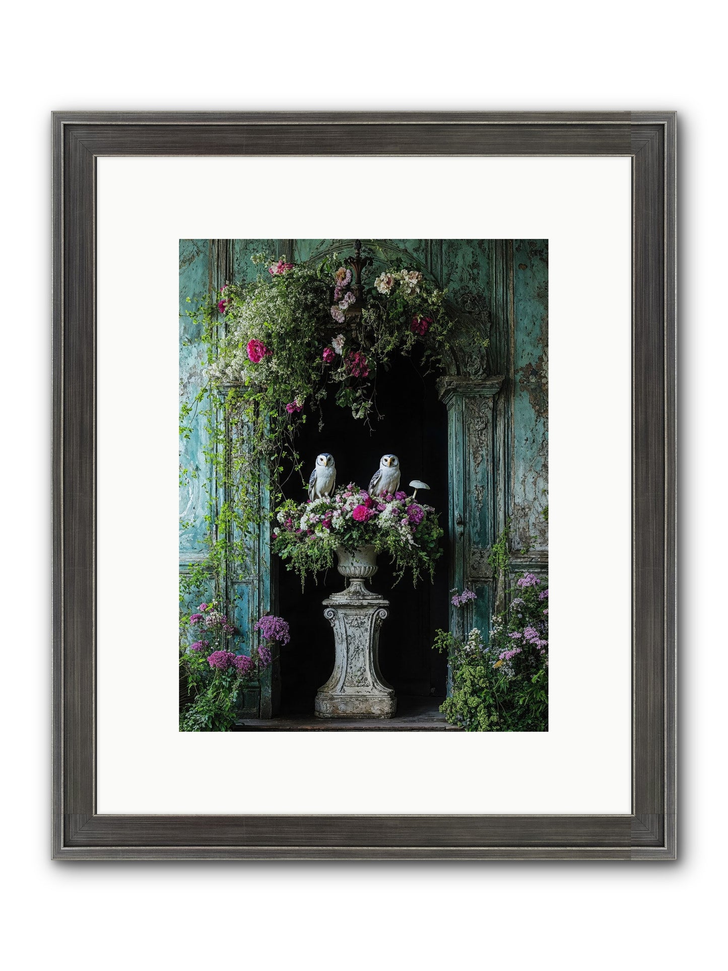 Midnight Conservatory Framed Print - Slimwoods Black/Silver 9x12