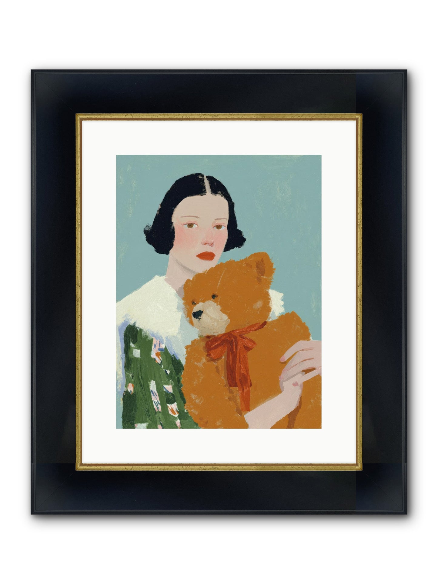 Midnight Conversation Framed Print - Wide Black w/Gold 12x16
