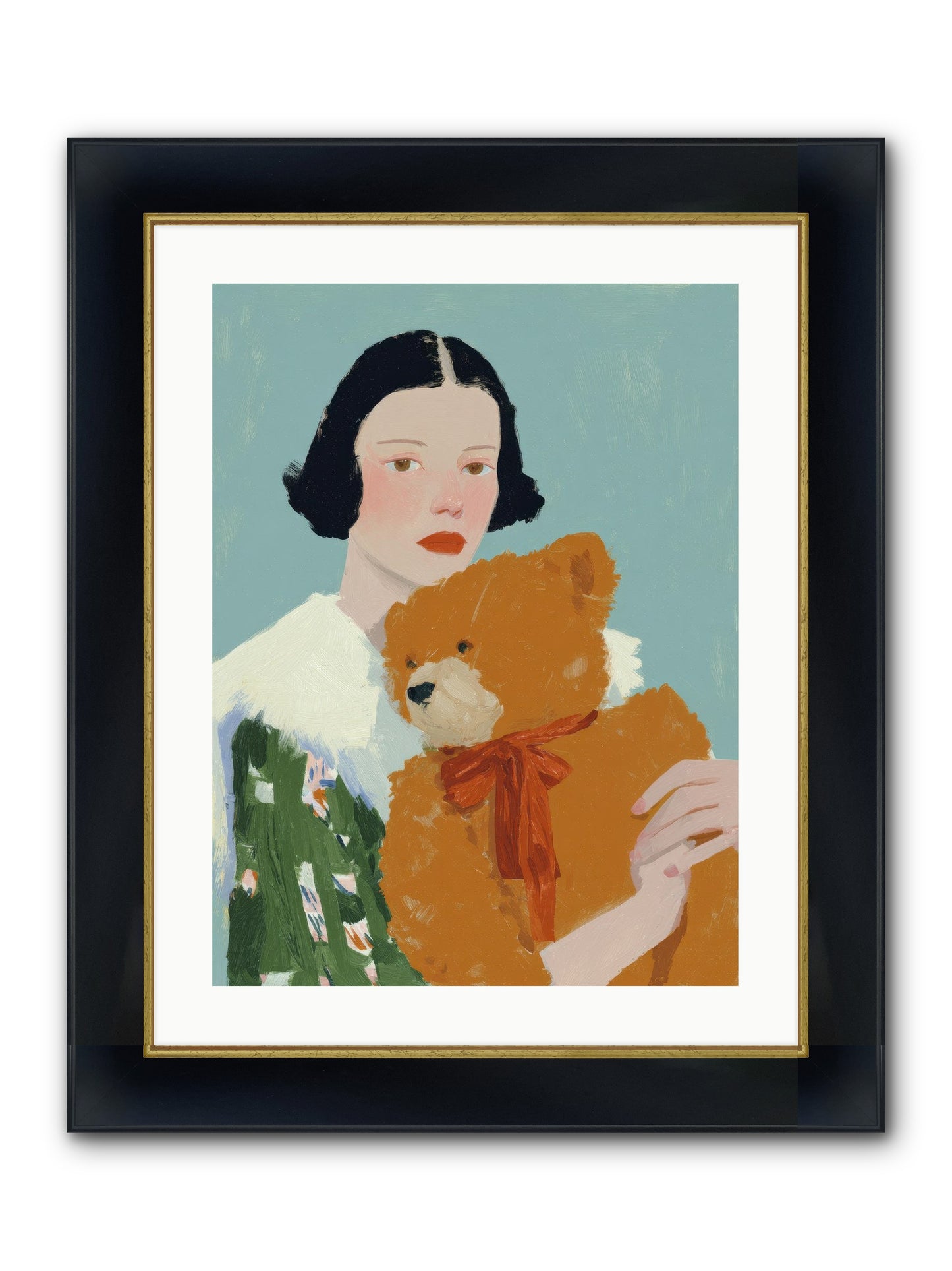 Midnight Conversation Framed Print - Wide Black w/Gold 18x24