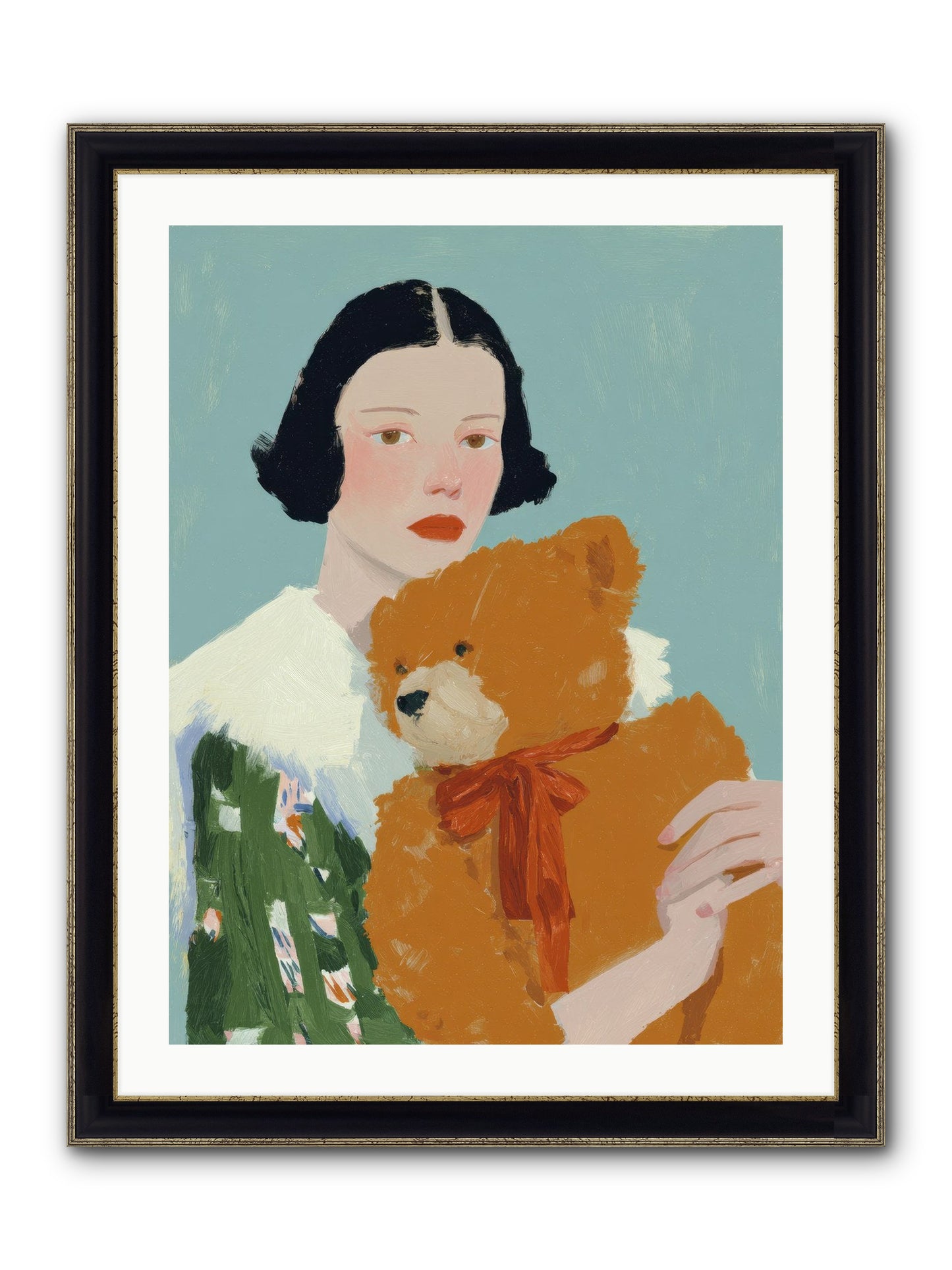 Midnight Conversation Framed Print - Black & Gold 24x32