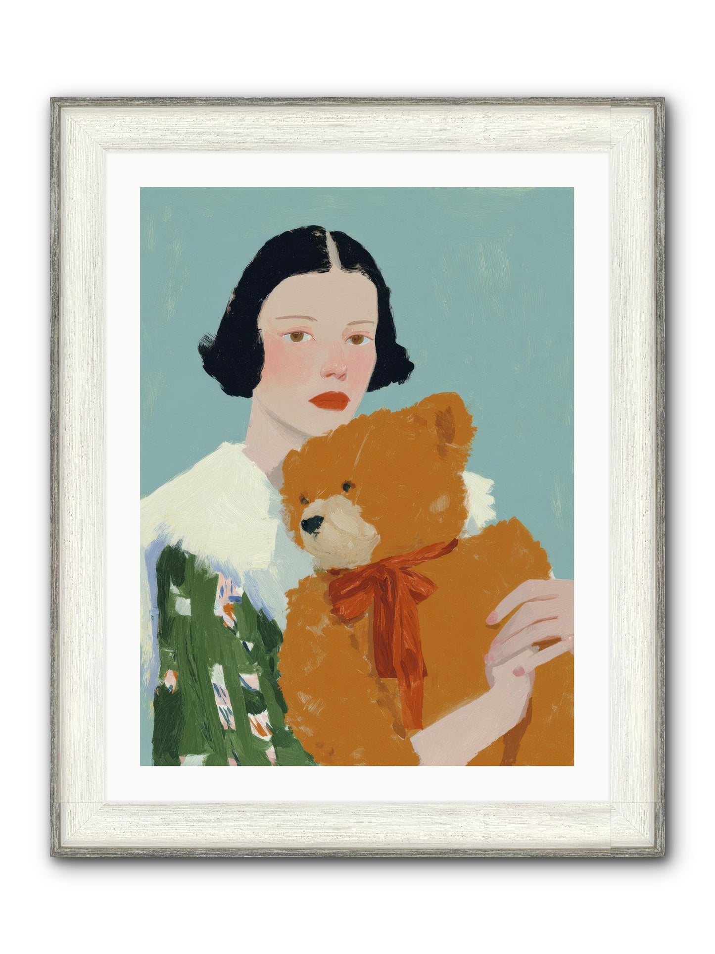 Midnight Conversation Framed Print - Driftwood White 24x32
