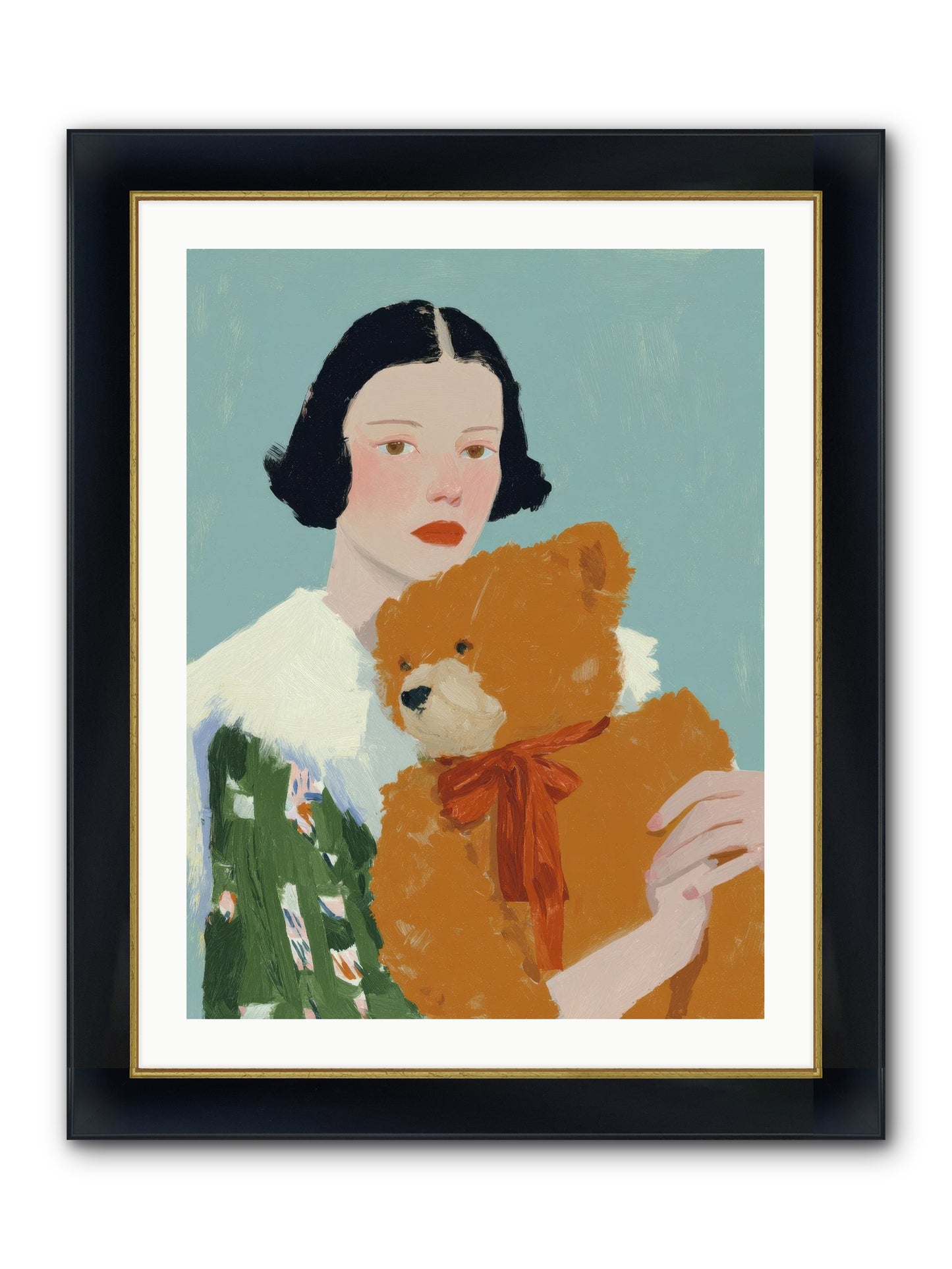 Midnight Conversation Framed Print - Wide Black w/Gold 24x32
