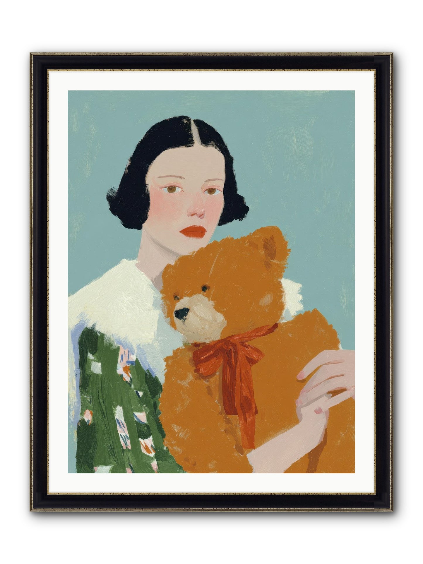 Midnight Conversation Framed Print - Black & Gold 30x40