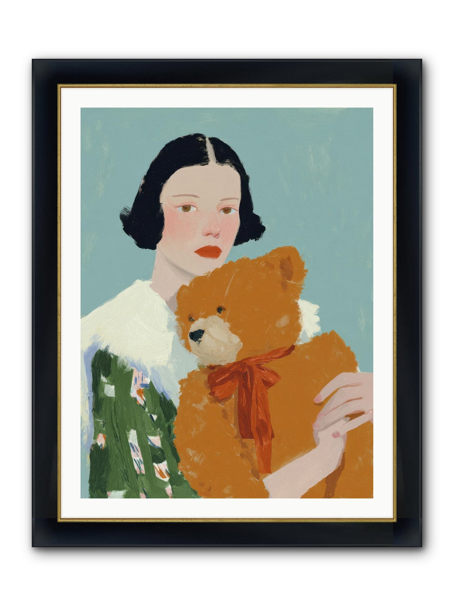Midnight Conversation Framed Print - Wide Black w/Gold 30x40