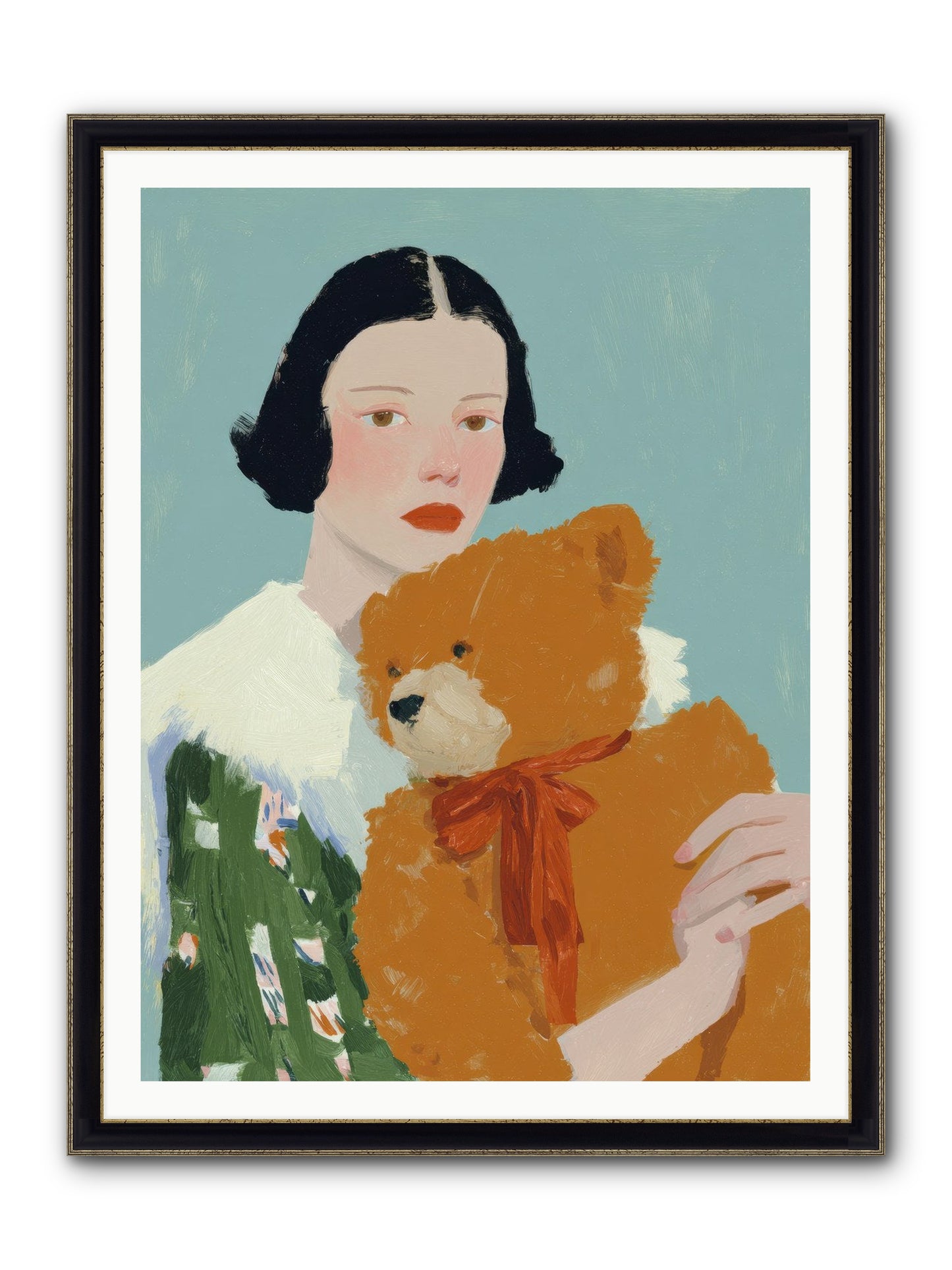 Midnight Conversation Framed Print - Black & Gold 36x48
