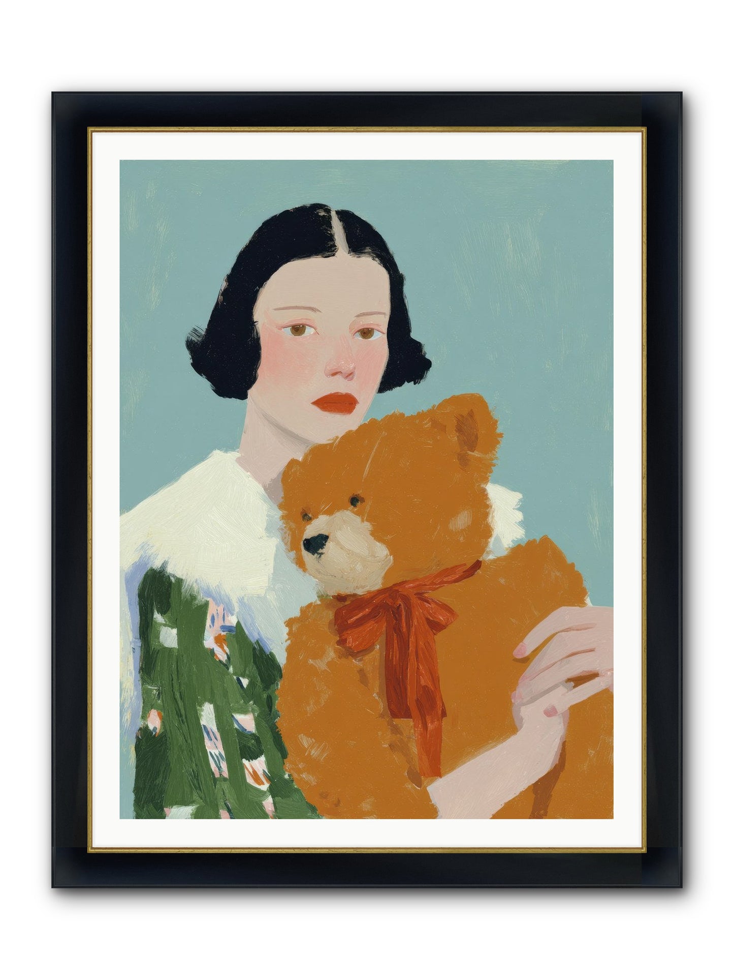 Midnight Conversation Framed Print - Wide Black w/Gold 36x48