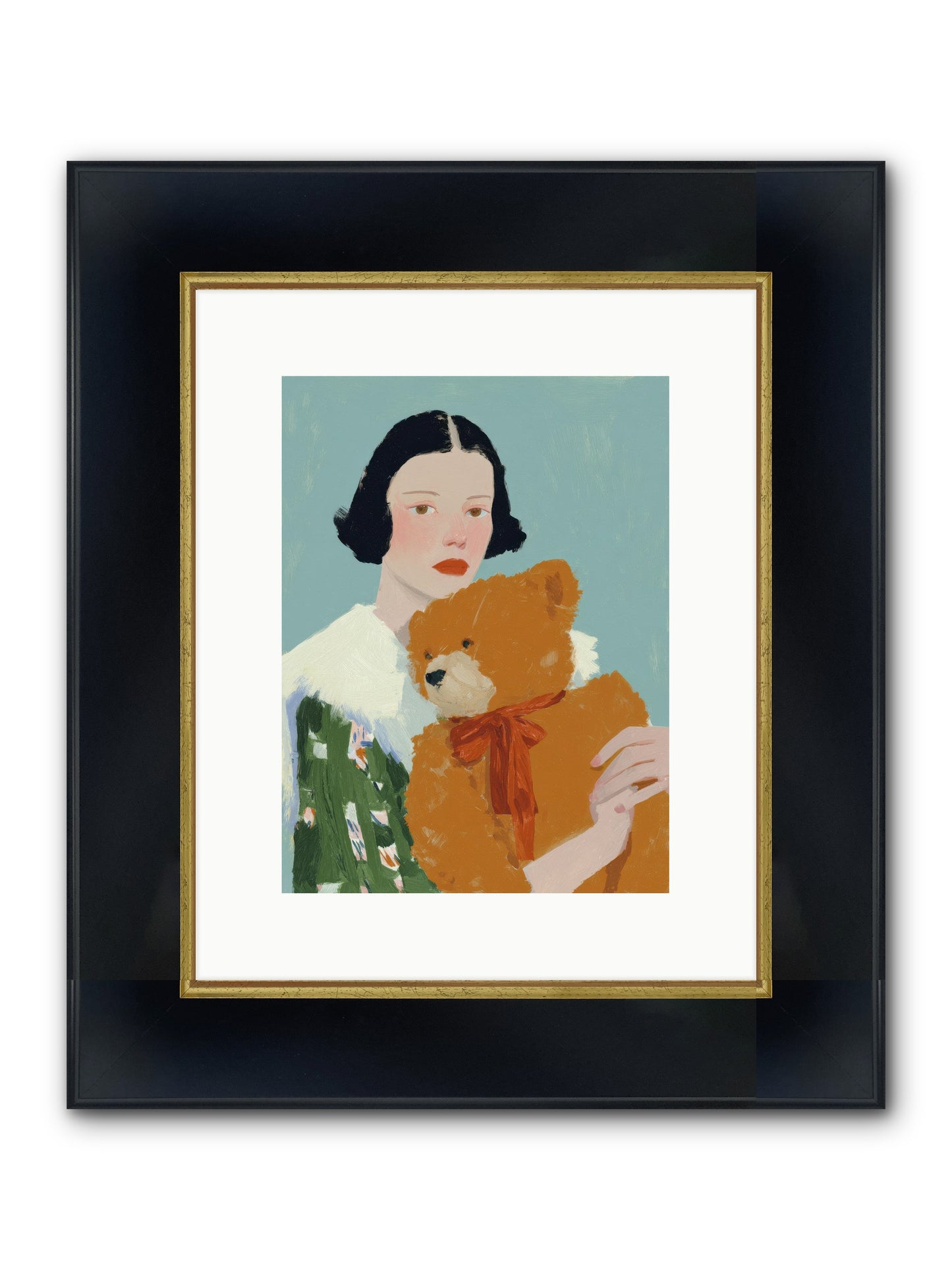 Midnight Conversation Framed Print - Wide Black w/Gold 9x12