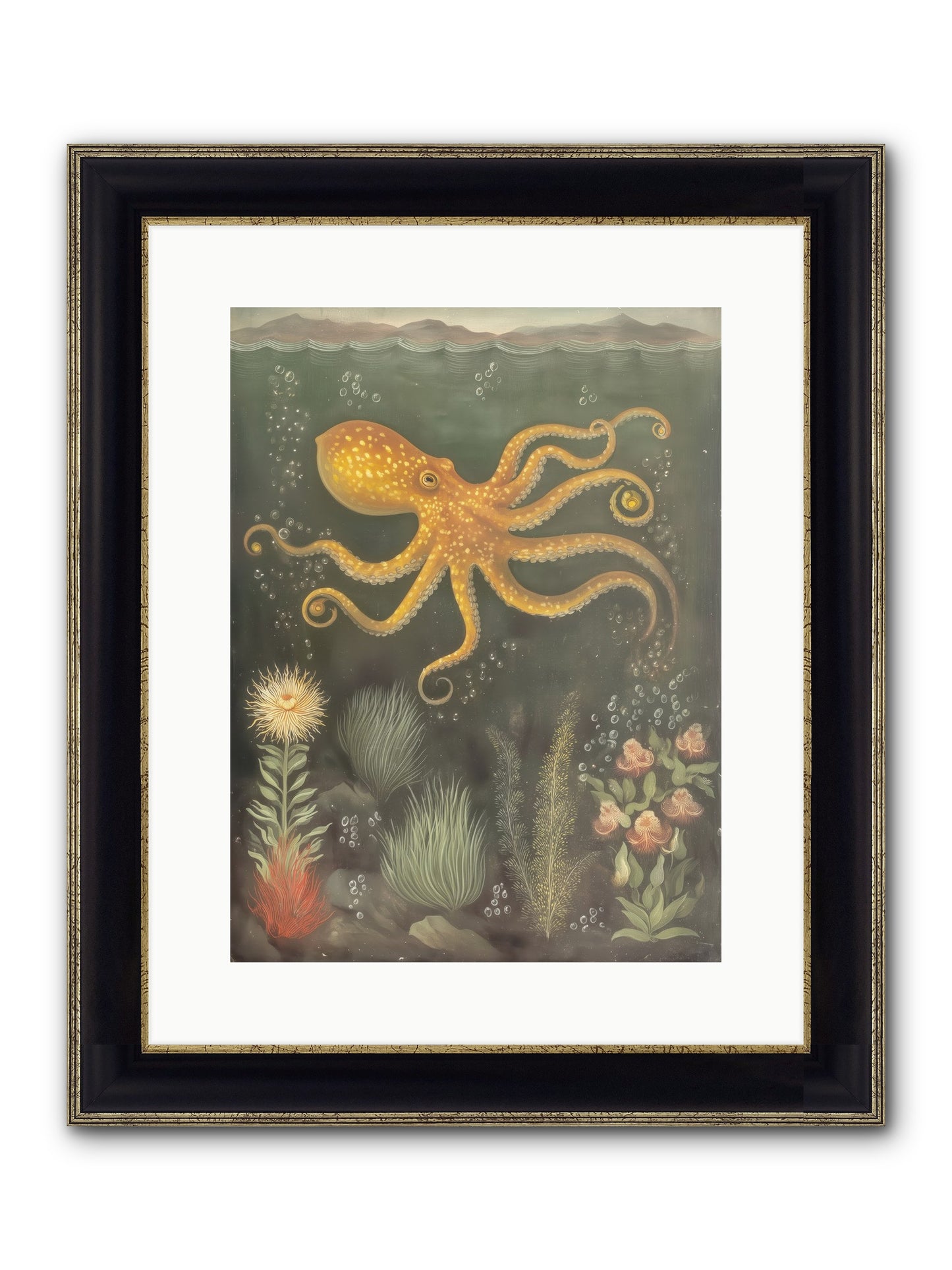 Midnight Dancer Framed Print - Black & Gold 12x16