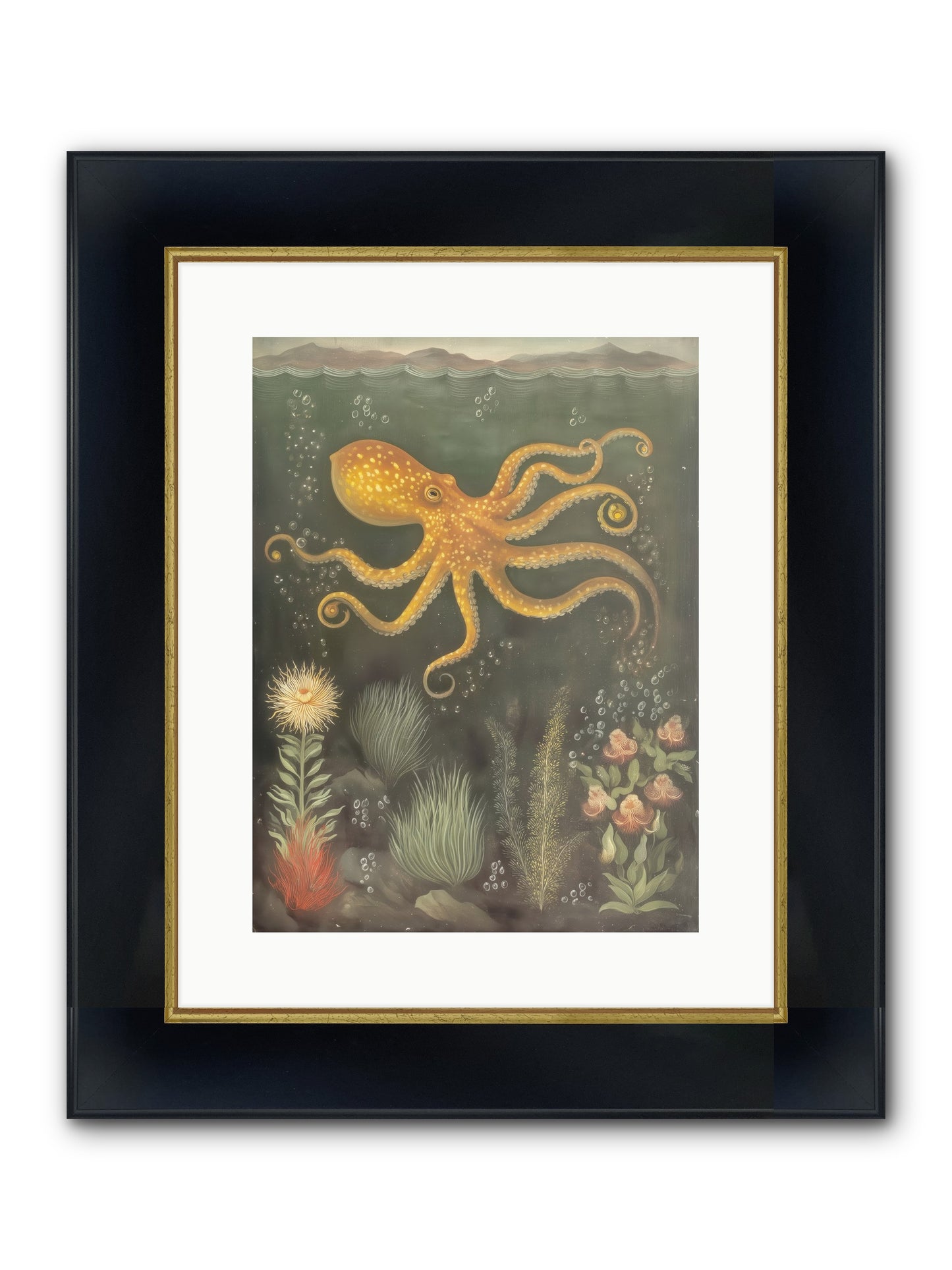 Midnight Dancer Framed Print - Wide Black w/Gold 12x16