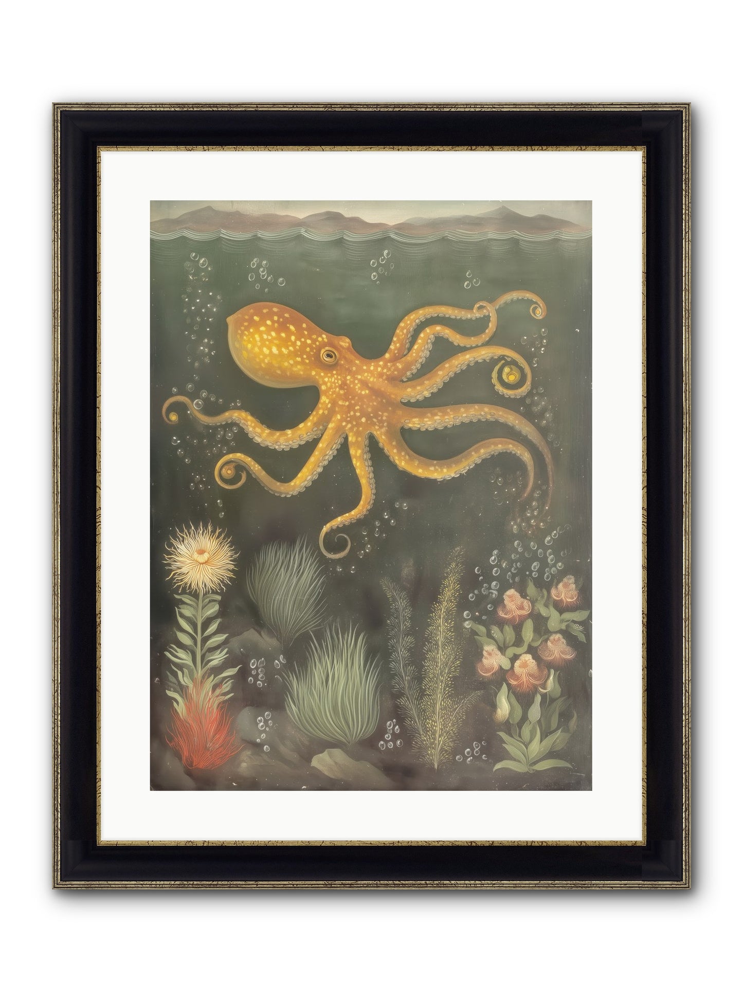 Midnight Dancer Framed Print - Black & Gold 18x24