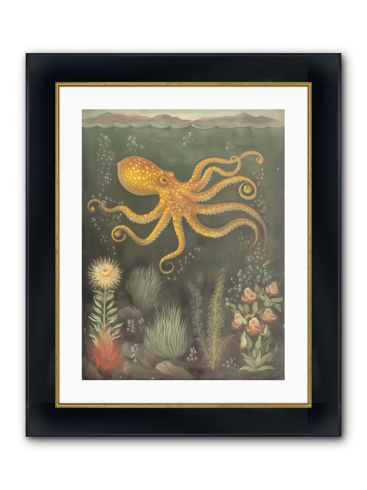 Midnight Dancer Framed Print - Wide Black w/Gold 18x24