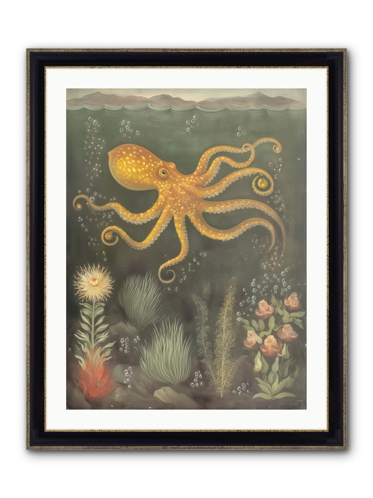 Midnight Dancer Framed Print - Black & Gold 24x32
