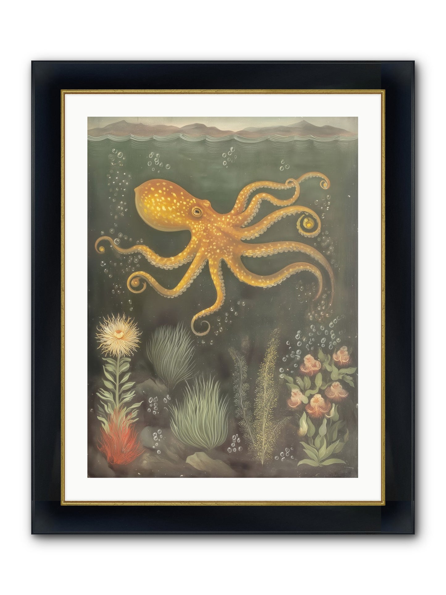 Midnight Dancer Framed Print - Wide Black w/Gold 24x32