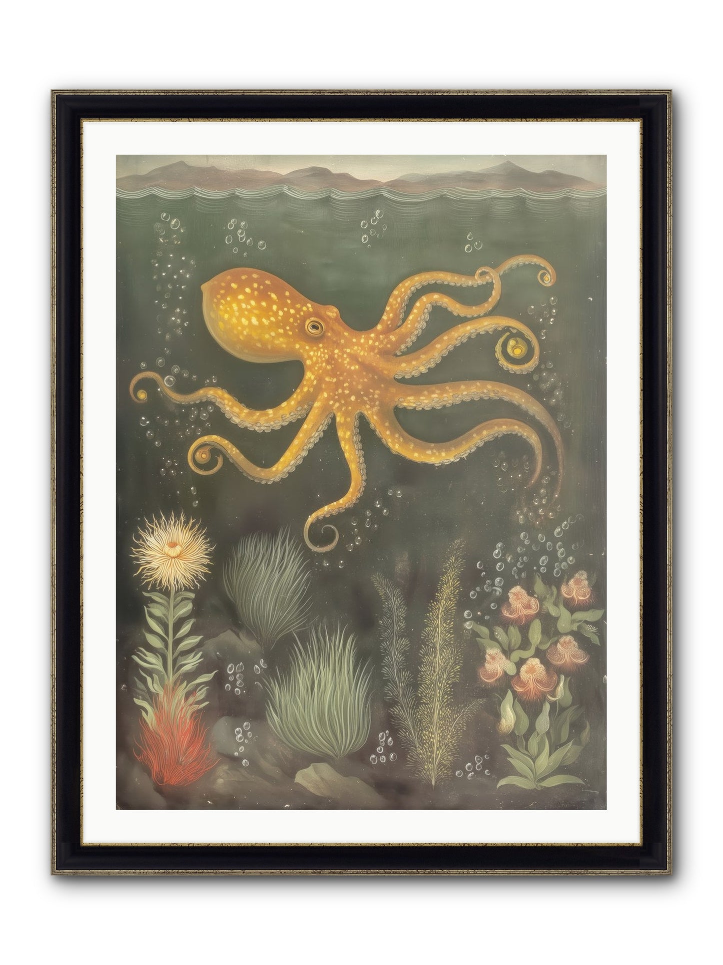 Midnight Dancer Framed Print - Black & Gold 30x40