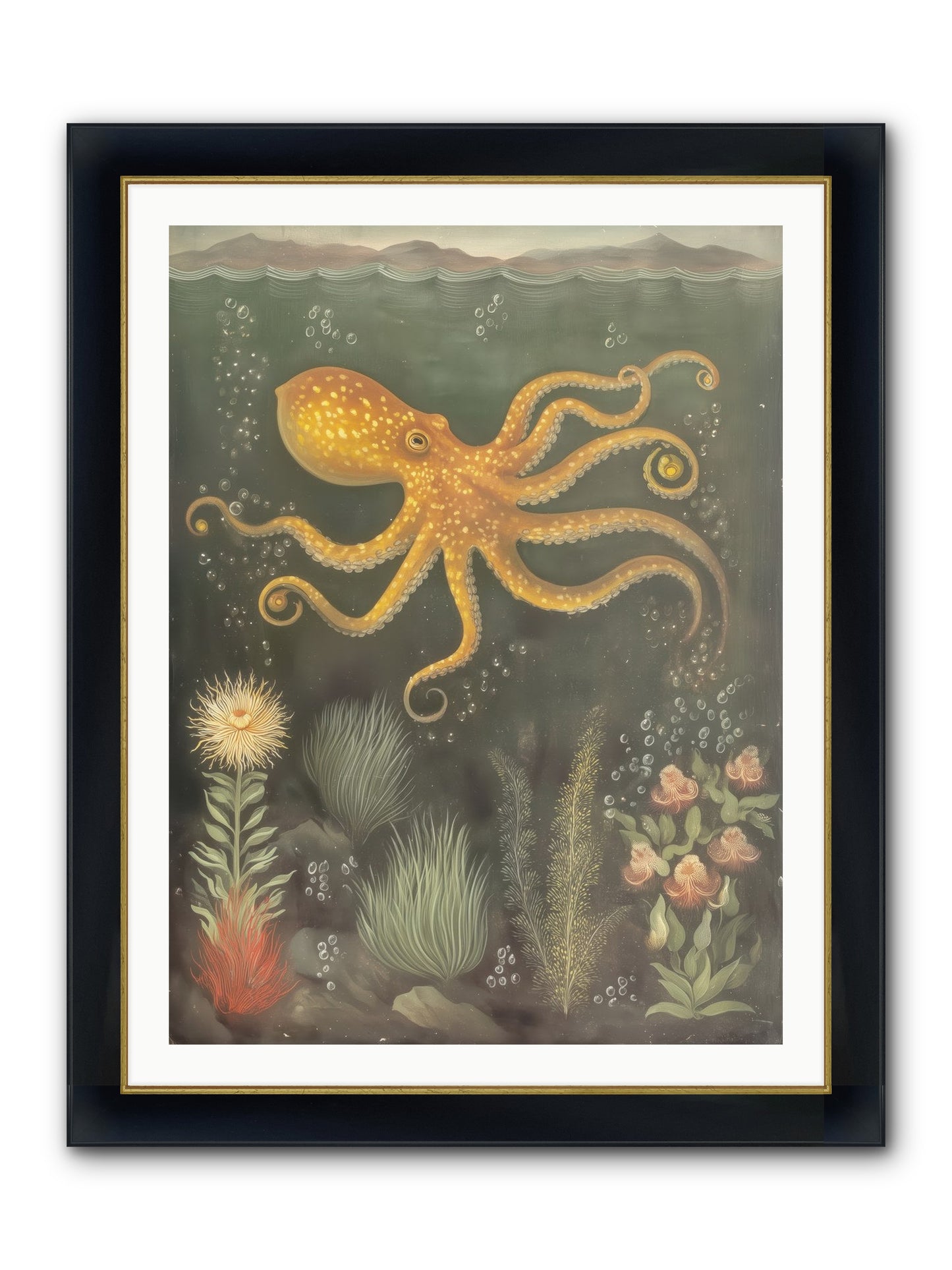 Midnight Dancer Framed Print - Wide Black w/Gold 30x40