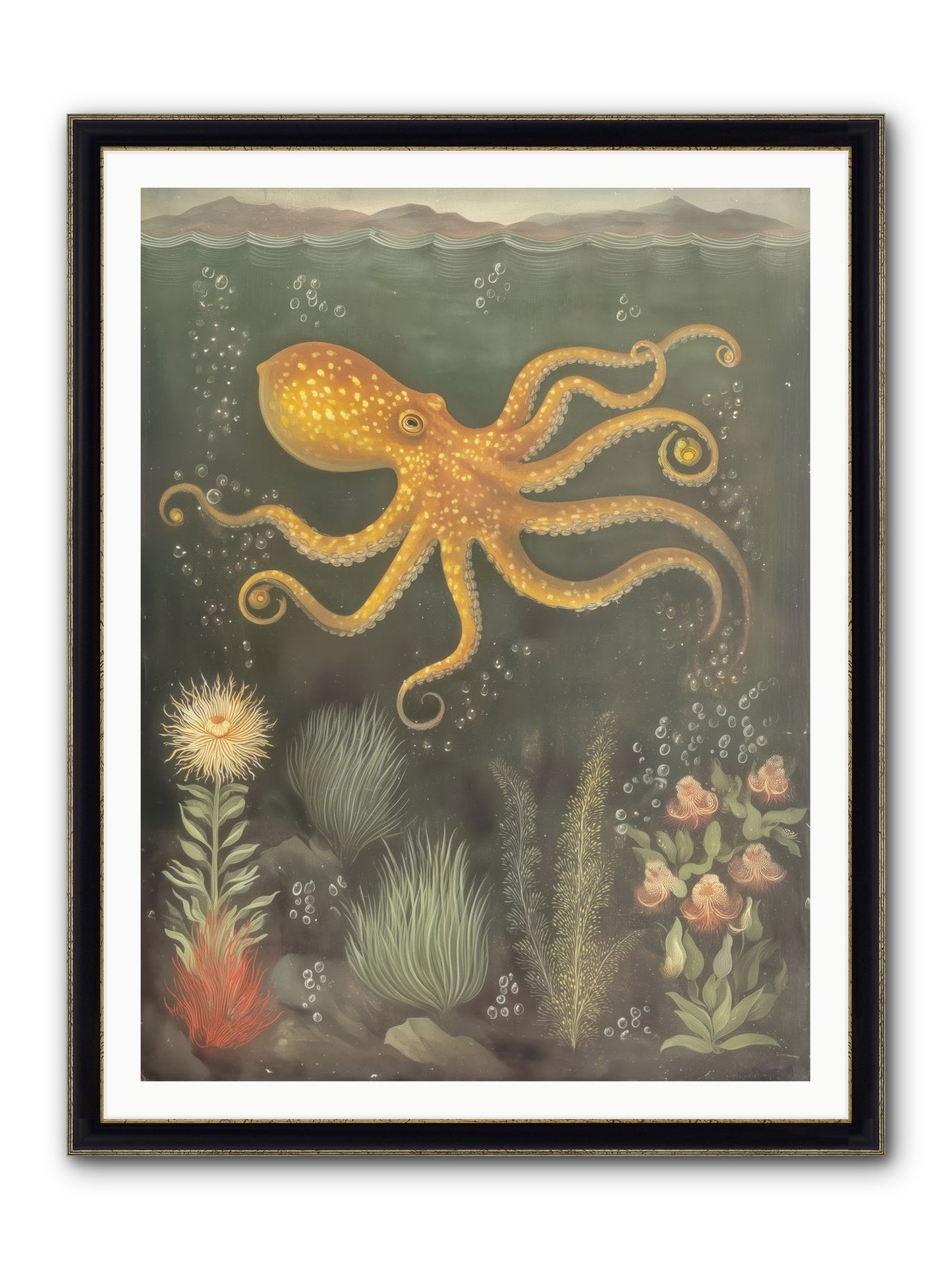 Midnight Dancer Framed Print - Black & Gold 36x48