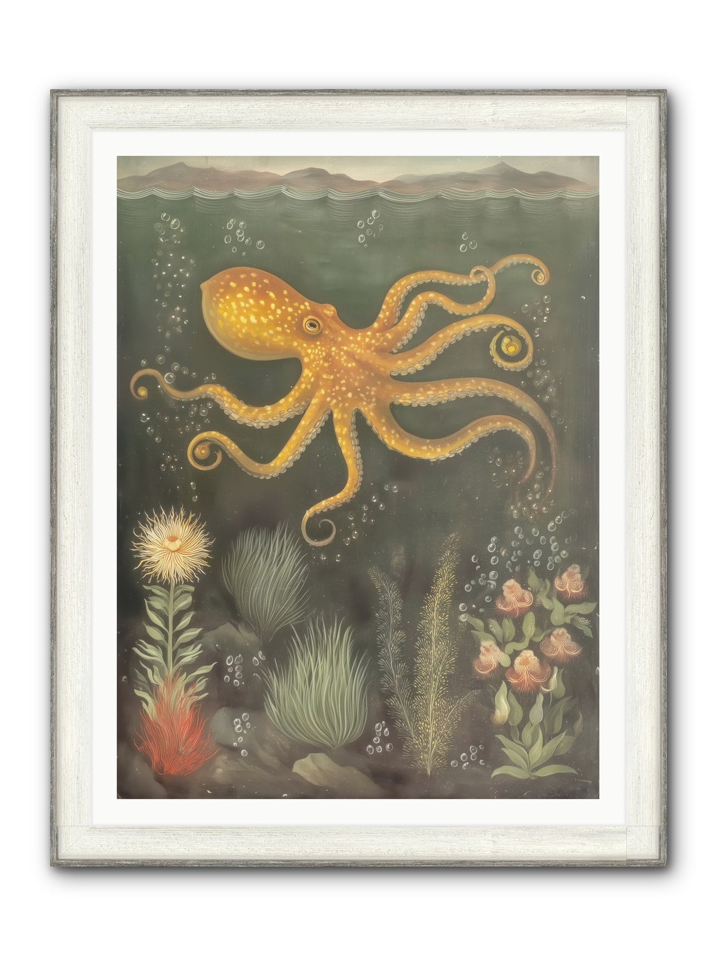 Midnight Dancer Framed Print - Driftwood White 36x48
