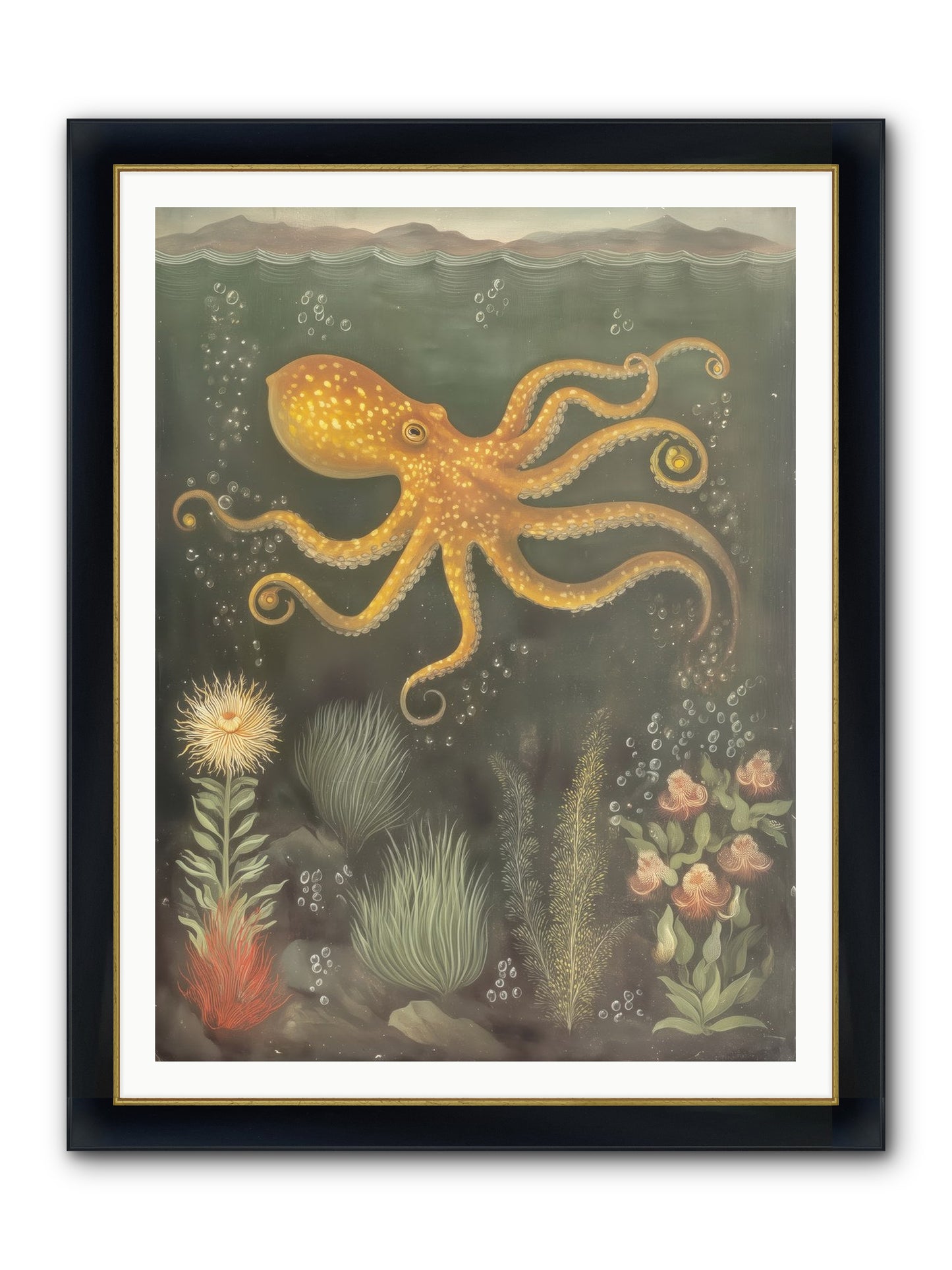 Midnight Dancer Framed Print - Wide Black w/Gold 36x48