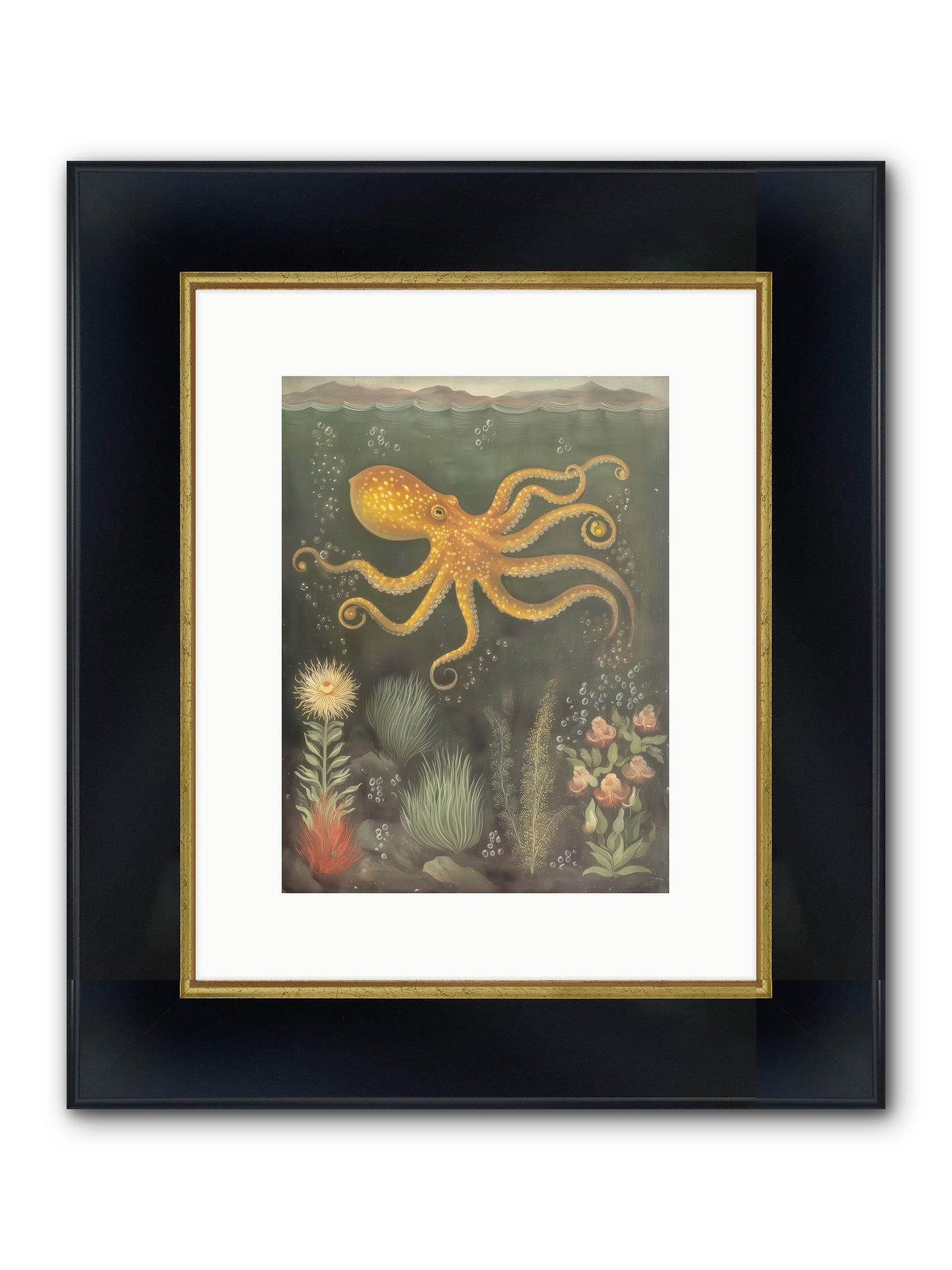 Midnight Dancer Framed Print - Wide Black w/Gold 9x12
