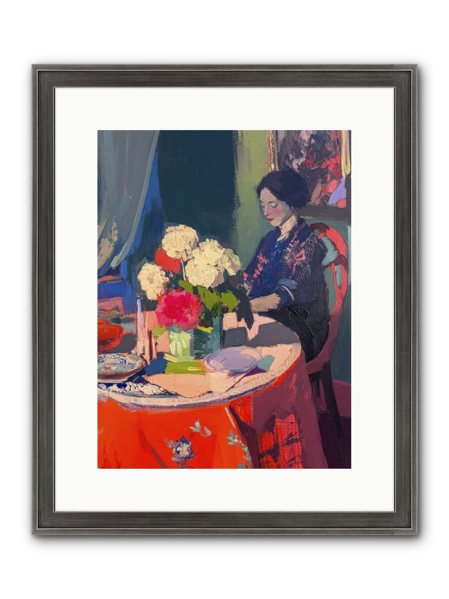 Midnight Finch Framed Print - Slimwoods Black/Silver 12x16