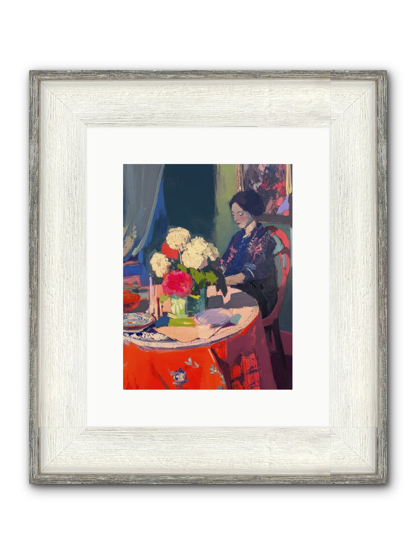 Midnight Finch Framed Print - Driftwood White 9x12
