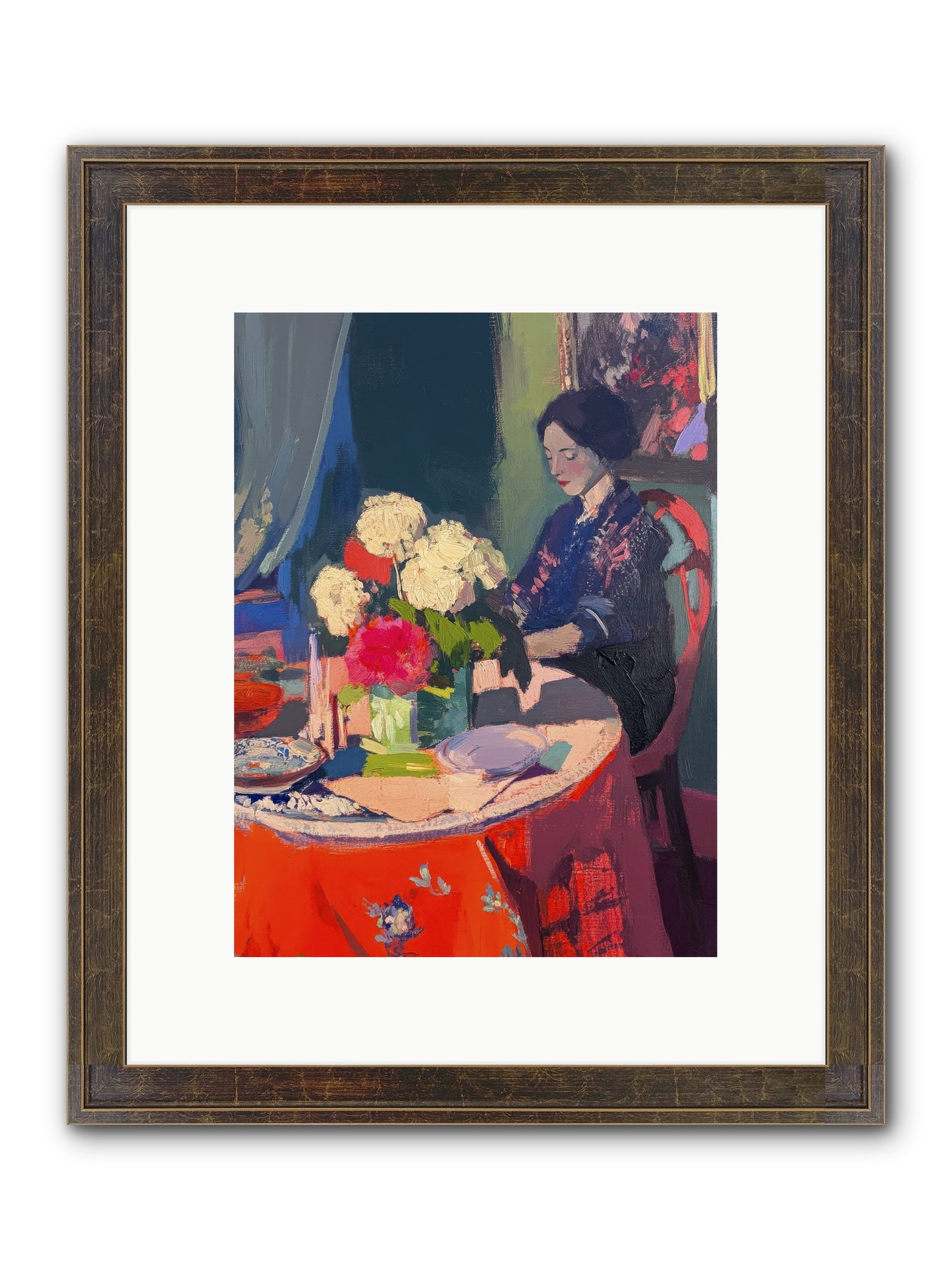 Midnight Finch Framed Print - Slimwoods Black/Gold 9x12