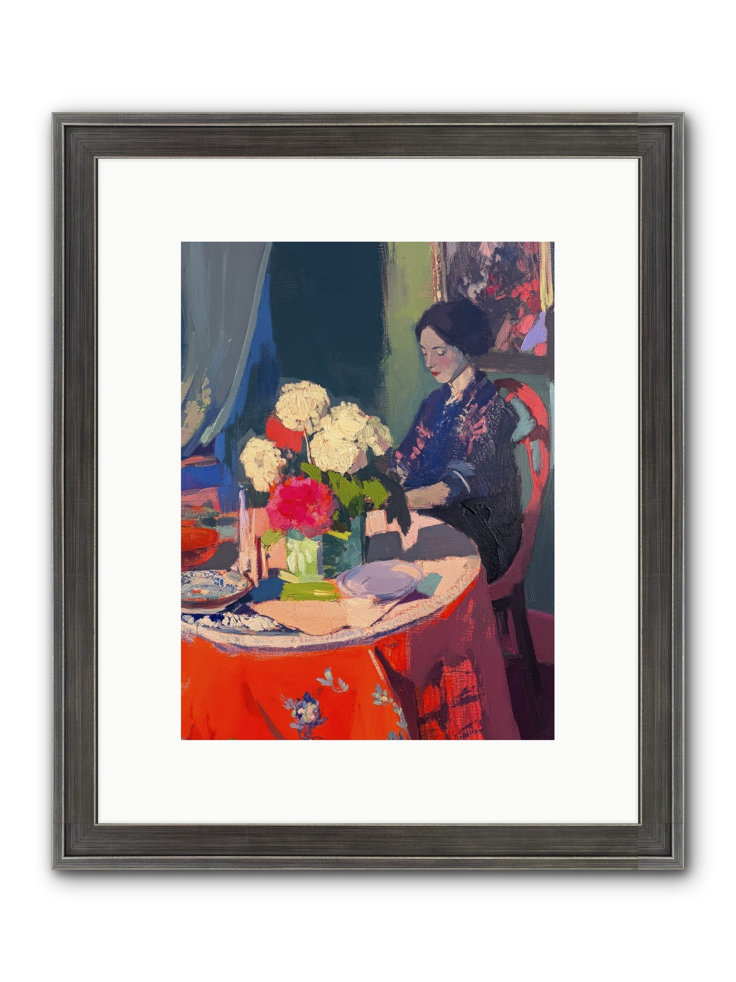 Midnight Finch Framed Print - Slimwoods Black/Silver 9x12