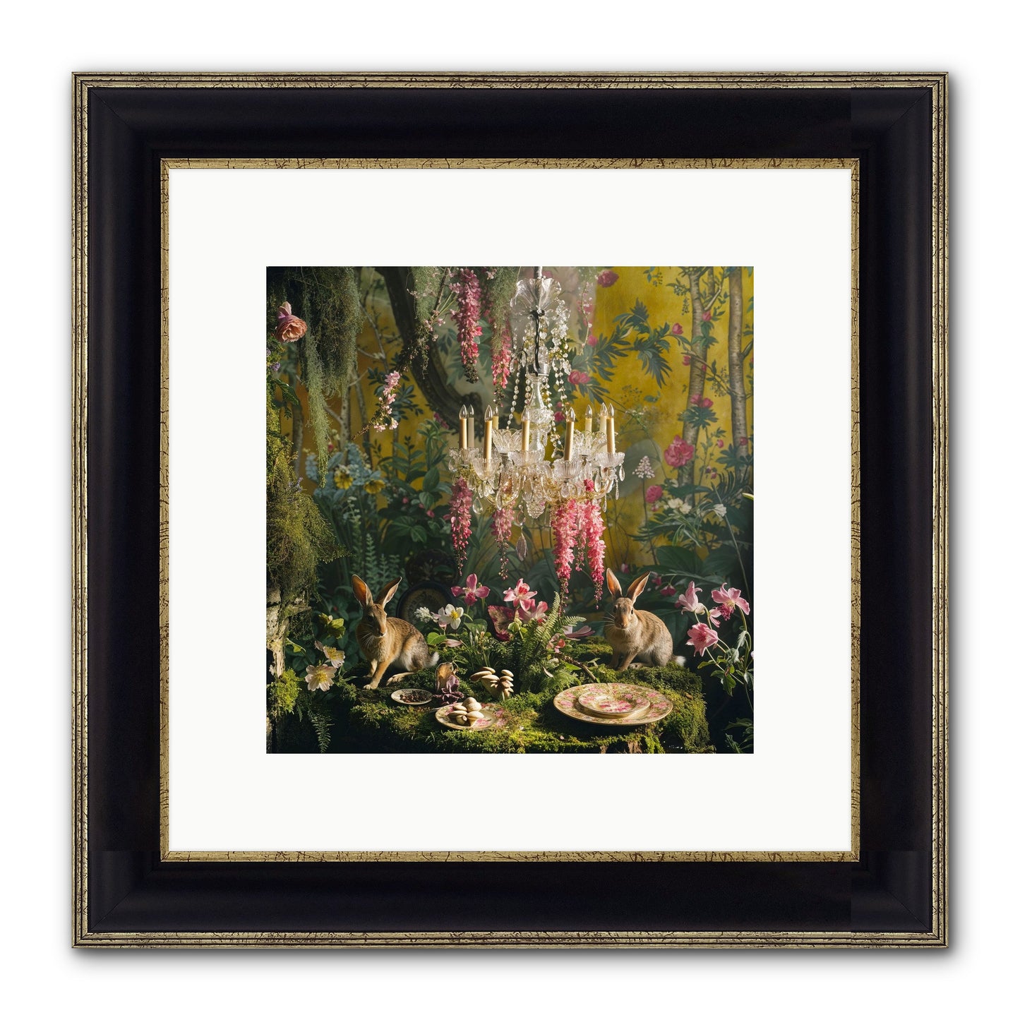 Midnight In Paris Framed Print - Black & Gold 10x10