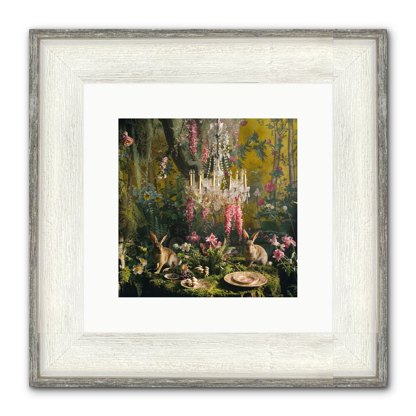 Midnight In Paris Framed Print - Driftwood White 10x10