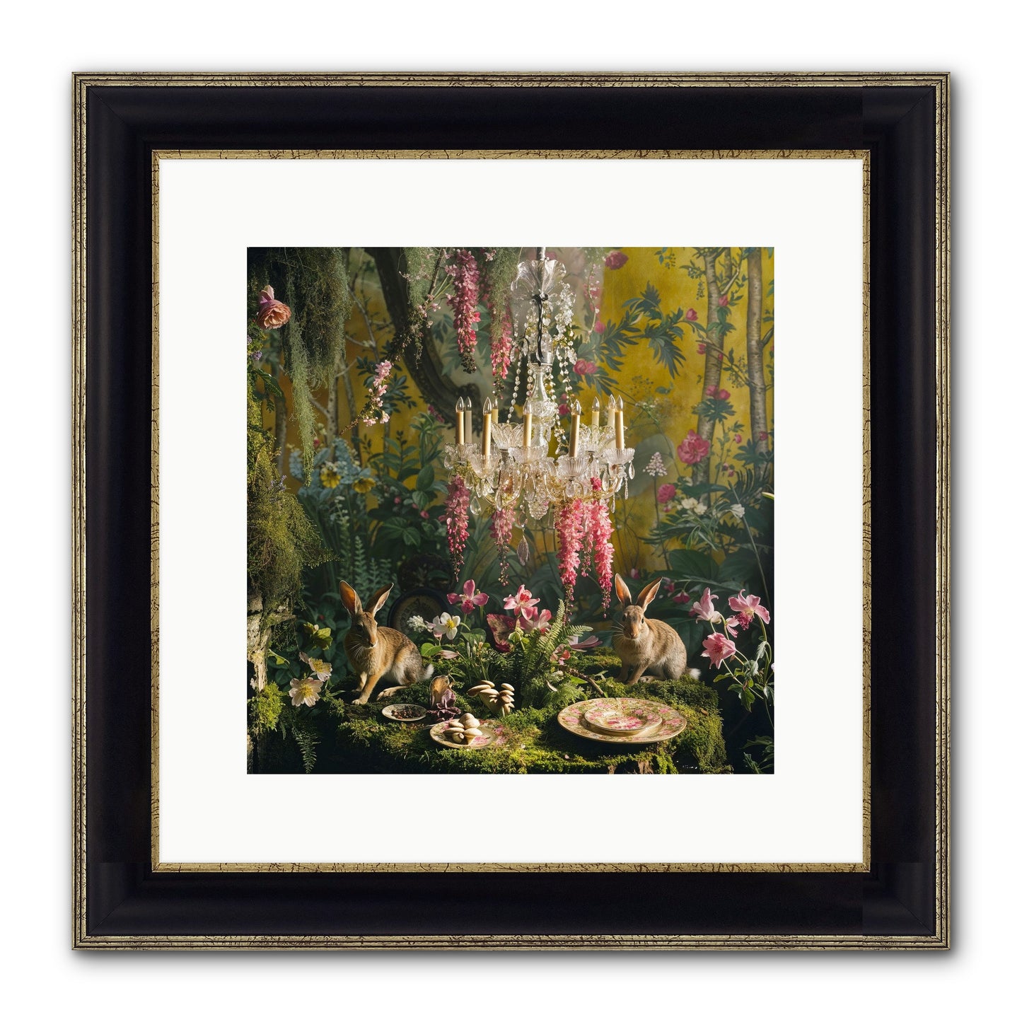Midnight In Paris Framed Print - Black & Gold 12x12