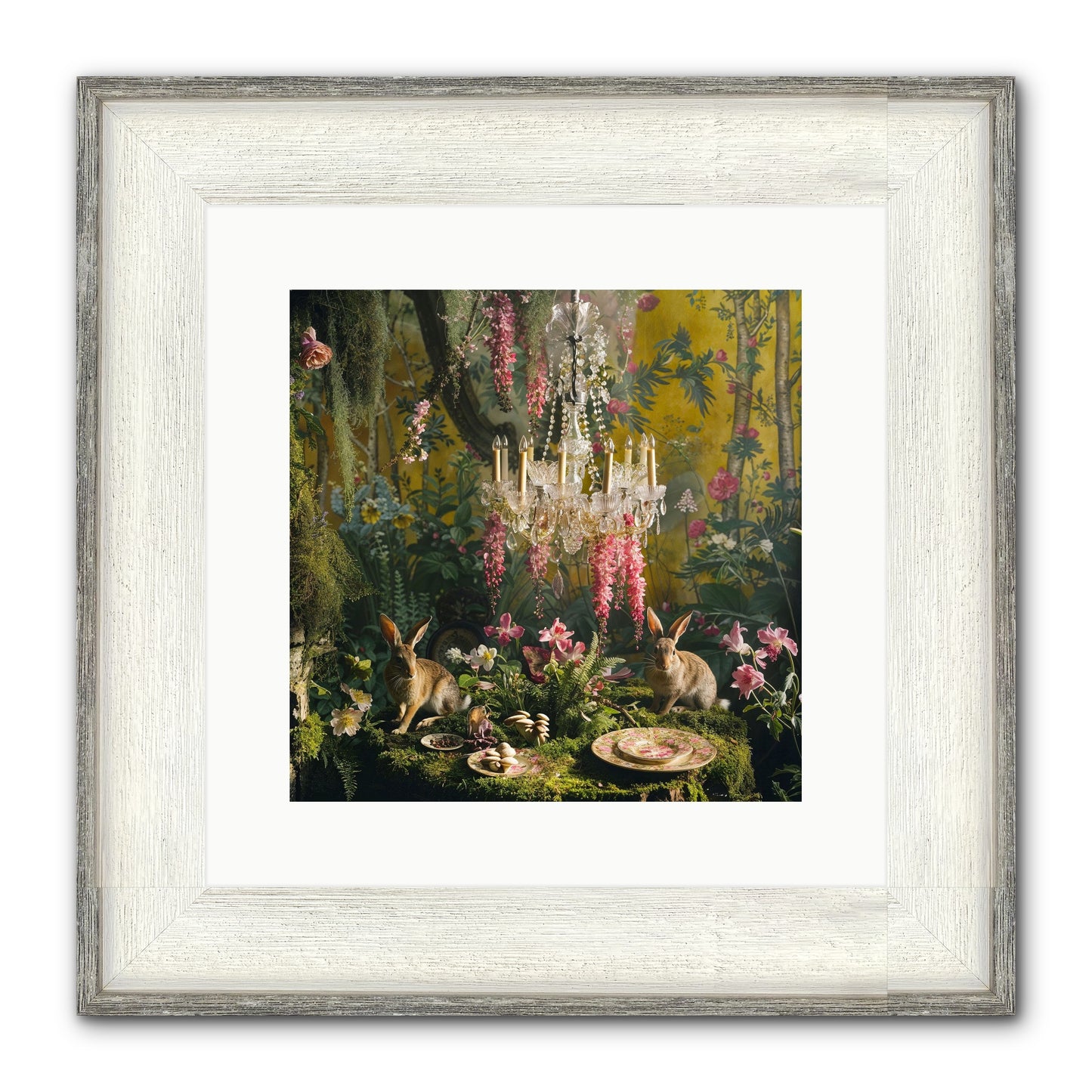 Midnight In Paris Framed Print - Driftwood White 12x12