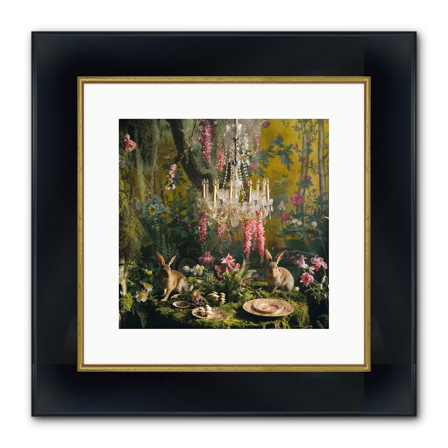 Midnight In Paris Framed Print - Wide Black w/Gold 12x12