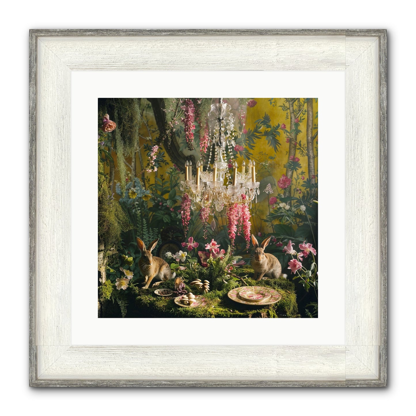Midnight In Paris Framed Print - Driftwood White 16x16