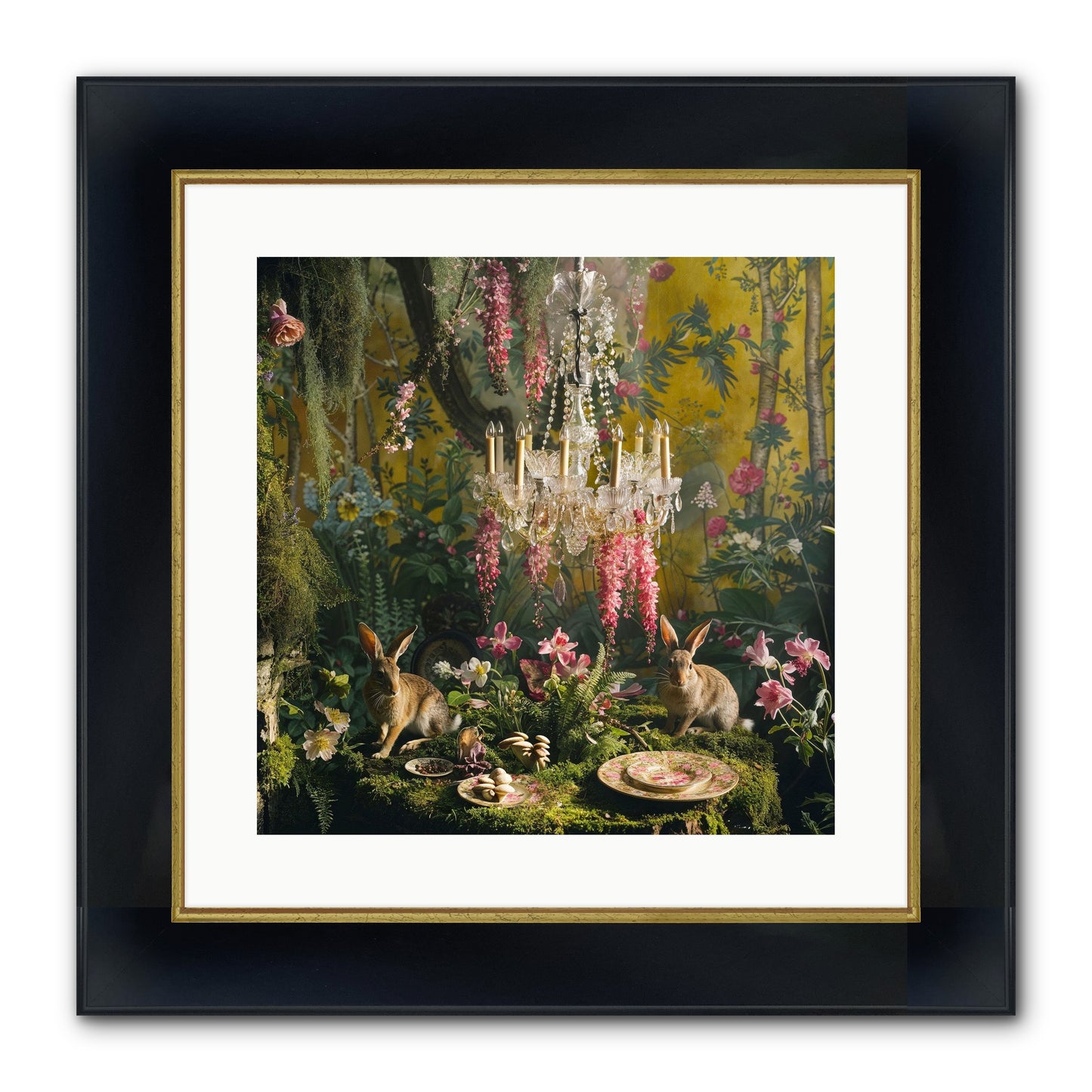 Midnight In Paris Framed Print - Wide Black w/Gold 16x16