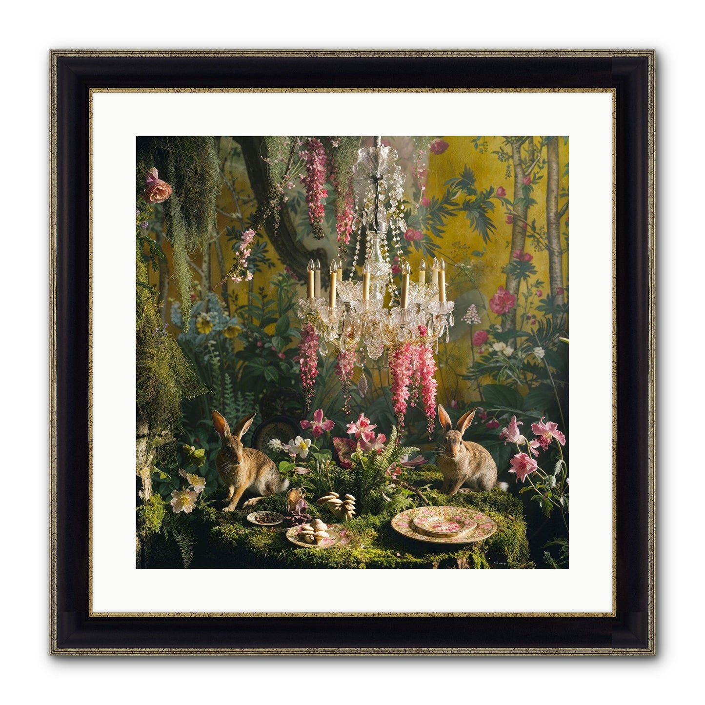 Midnight In Paris Framed Print - Black & Gold 20x20