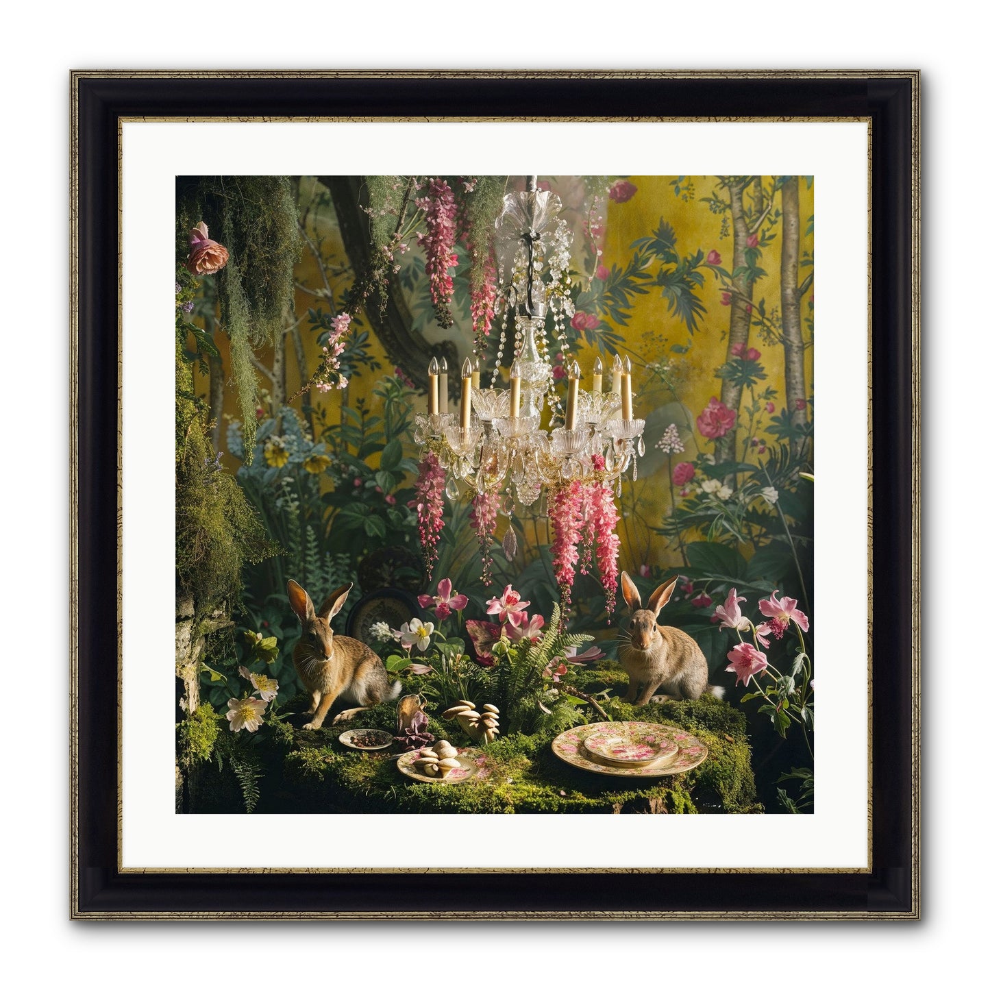 Midnight In Paris Framed Print - Black & Gold 24x24