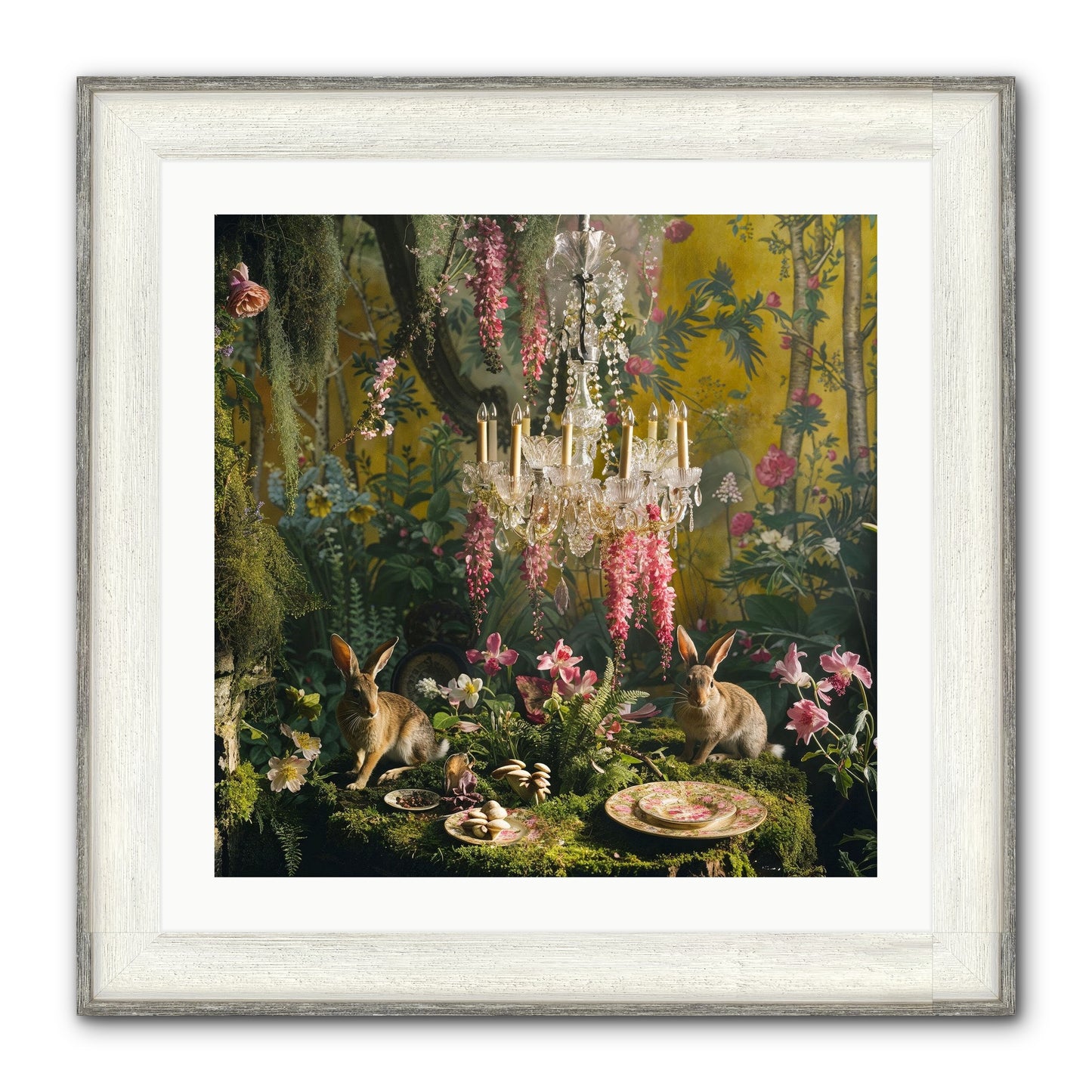 Midnight In Paris Framed Print - Driftwood White 24x24