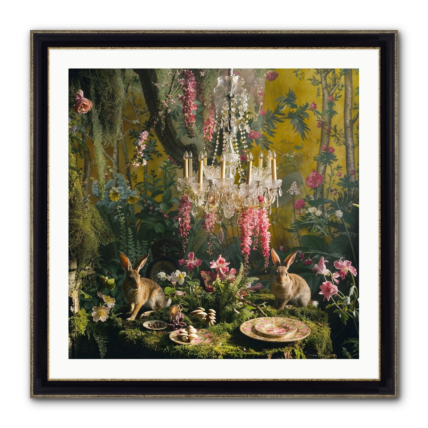 Midnight In Paris Framed Print - Black & Gold 30x30
