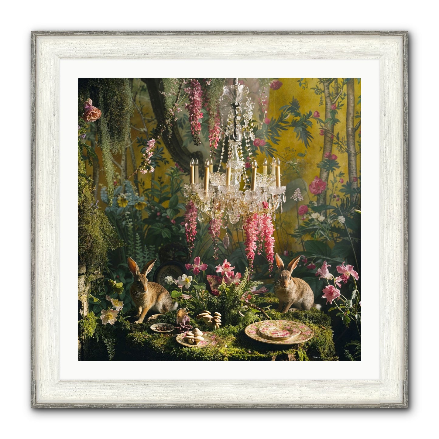 Midnight In Paris Framed Print - Driftwood White 30x30