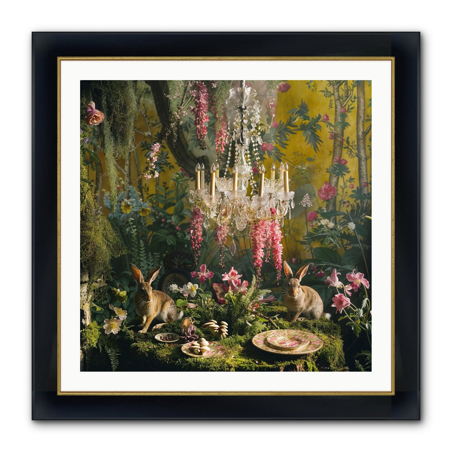 Midnight In Paris Framed Print - Wide Black w/Gold 30x30