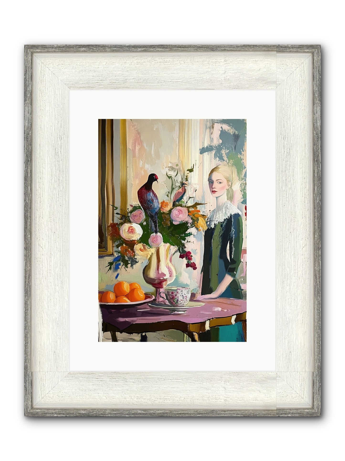 Midnight In The Orangery Framed Print - Driftwood White 10x15