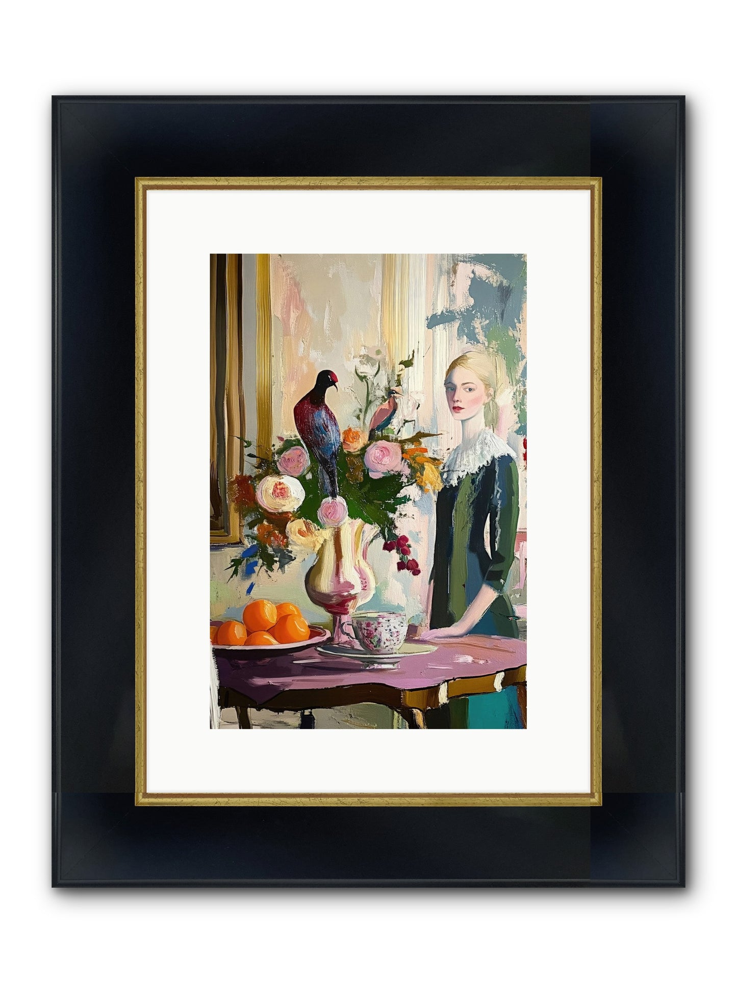 Midnight In The Orangery Framed Print - Wide Black w/Gold 10x15
