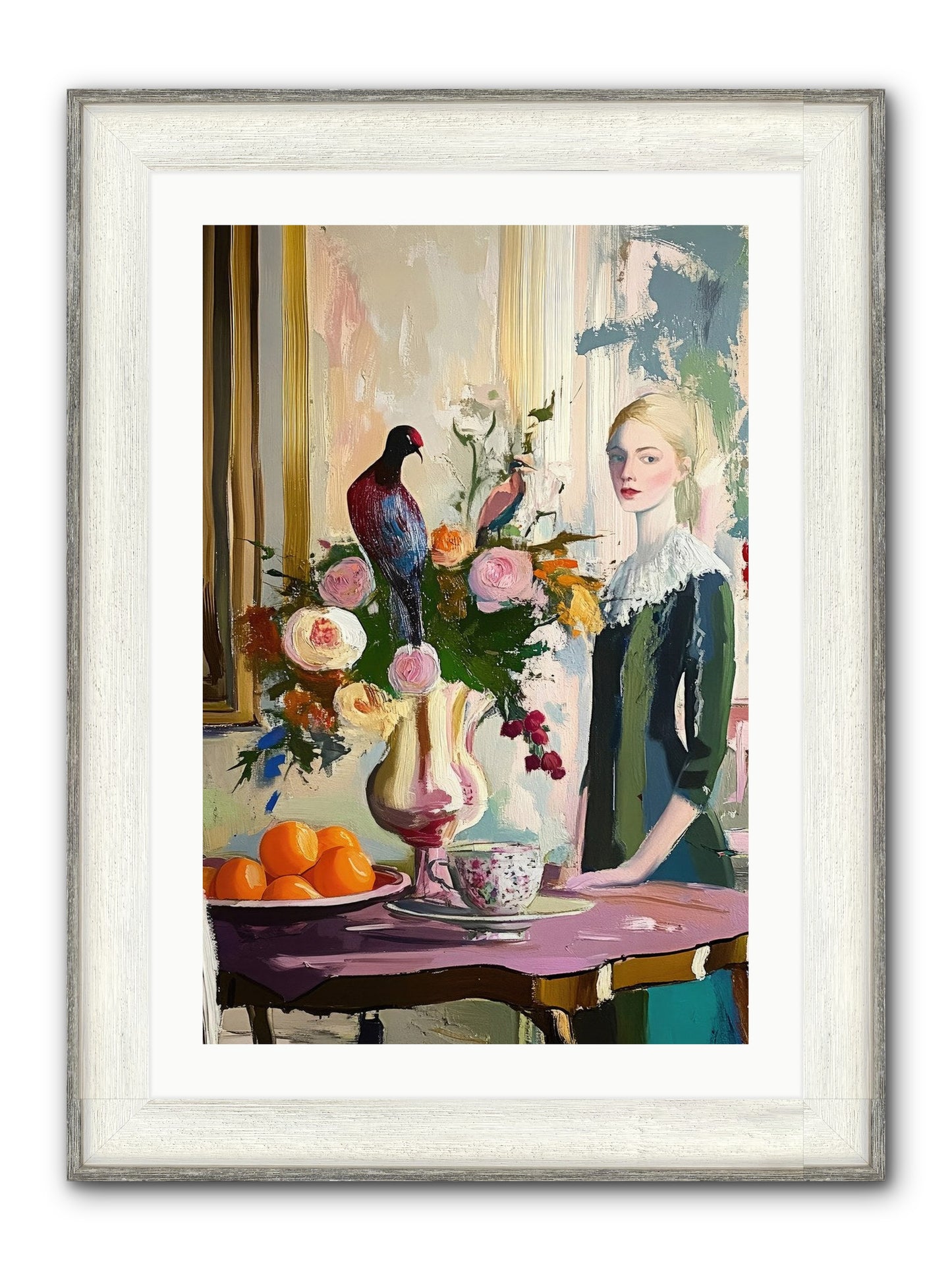 Midnight In The Orangery Framed Print - Driftwood White 20x30
