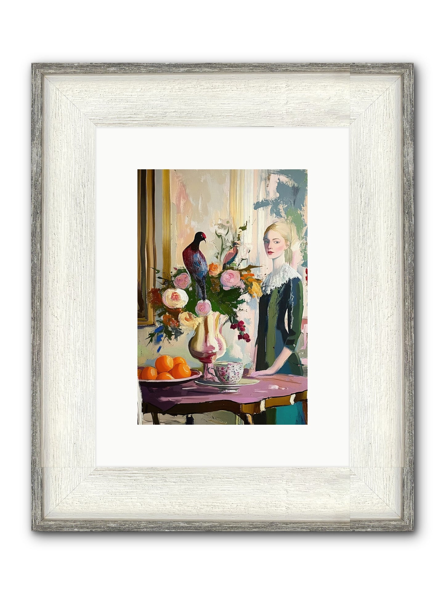 Midnight In The Orangery Framed Print - Driftwood White 8x12